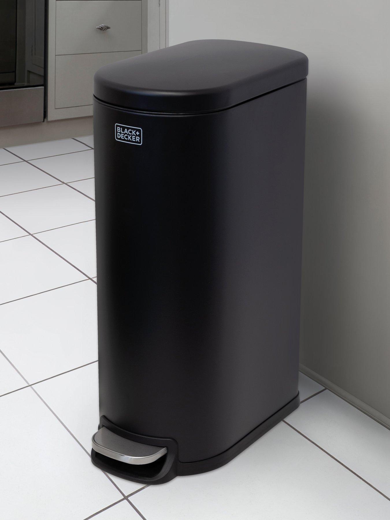 black-decker-bd-30l-curved-slim-line-pedal-bin-matt-blackfront