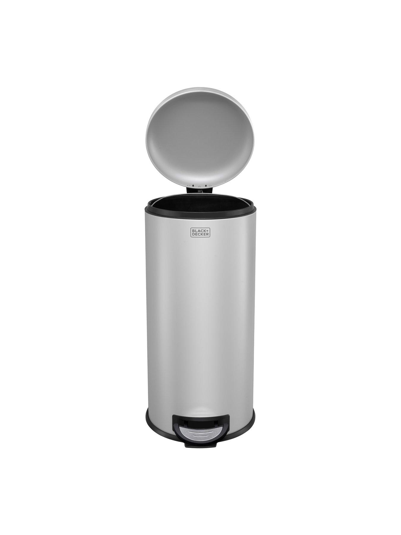 black-decker-bd-30l-dome-lid-pedal-bin-greydetail