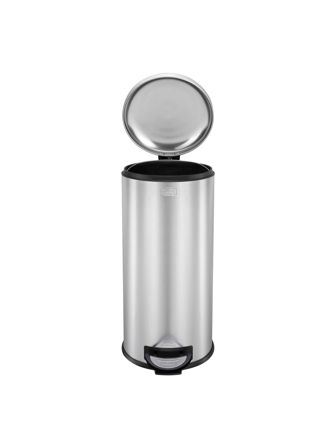 black-decker-bd-30l-dome-lid-pedal-bin-stainless-steeldetail