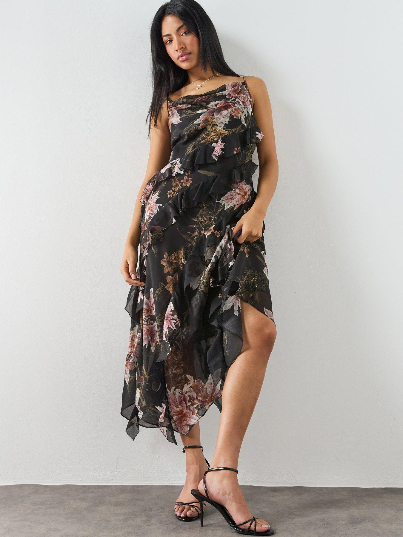 Image 1 of 6 of AllSaints Ruth Dress - Black