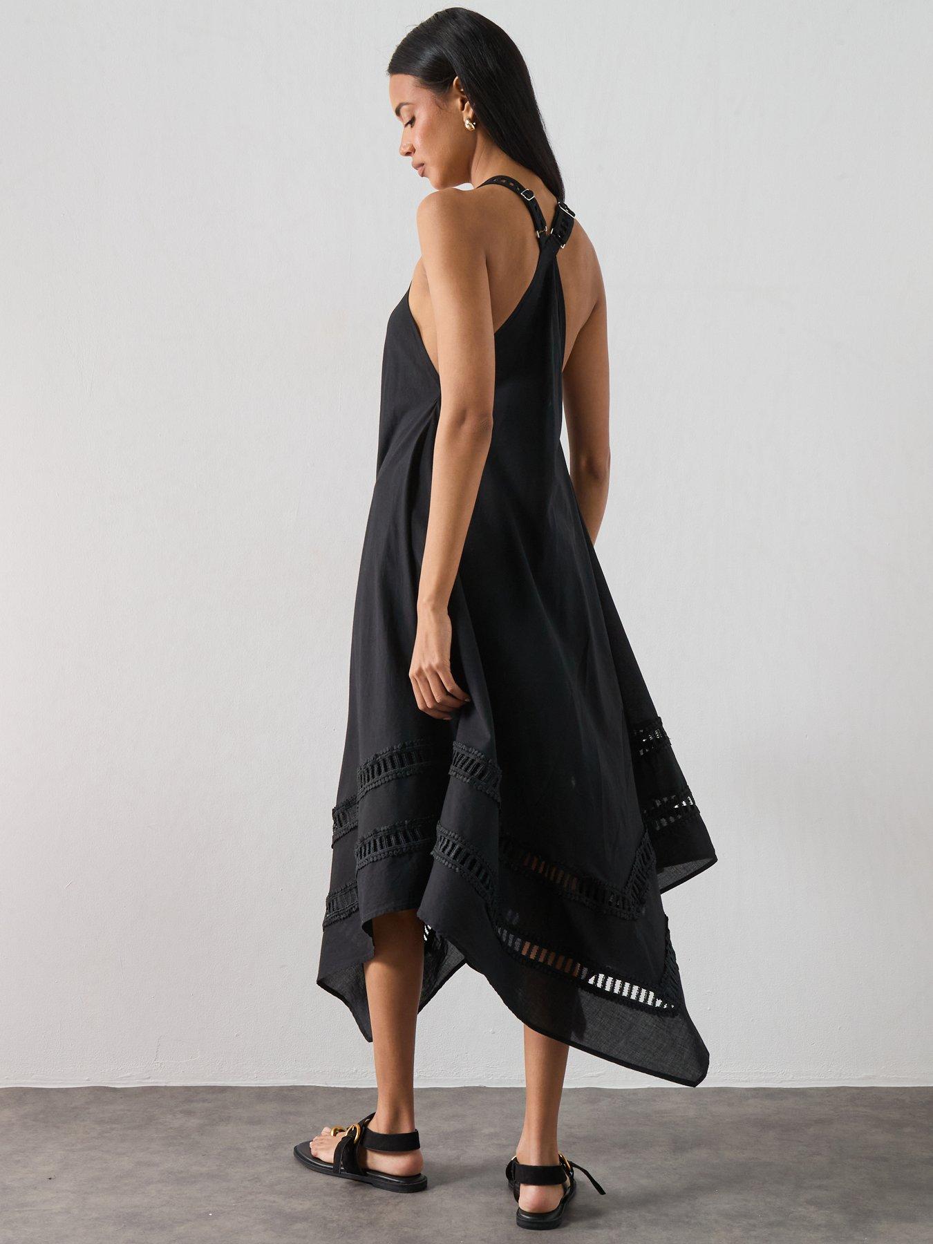 Image 2 of 6 of AllSaints Lil Midi Dress - Black