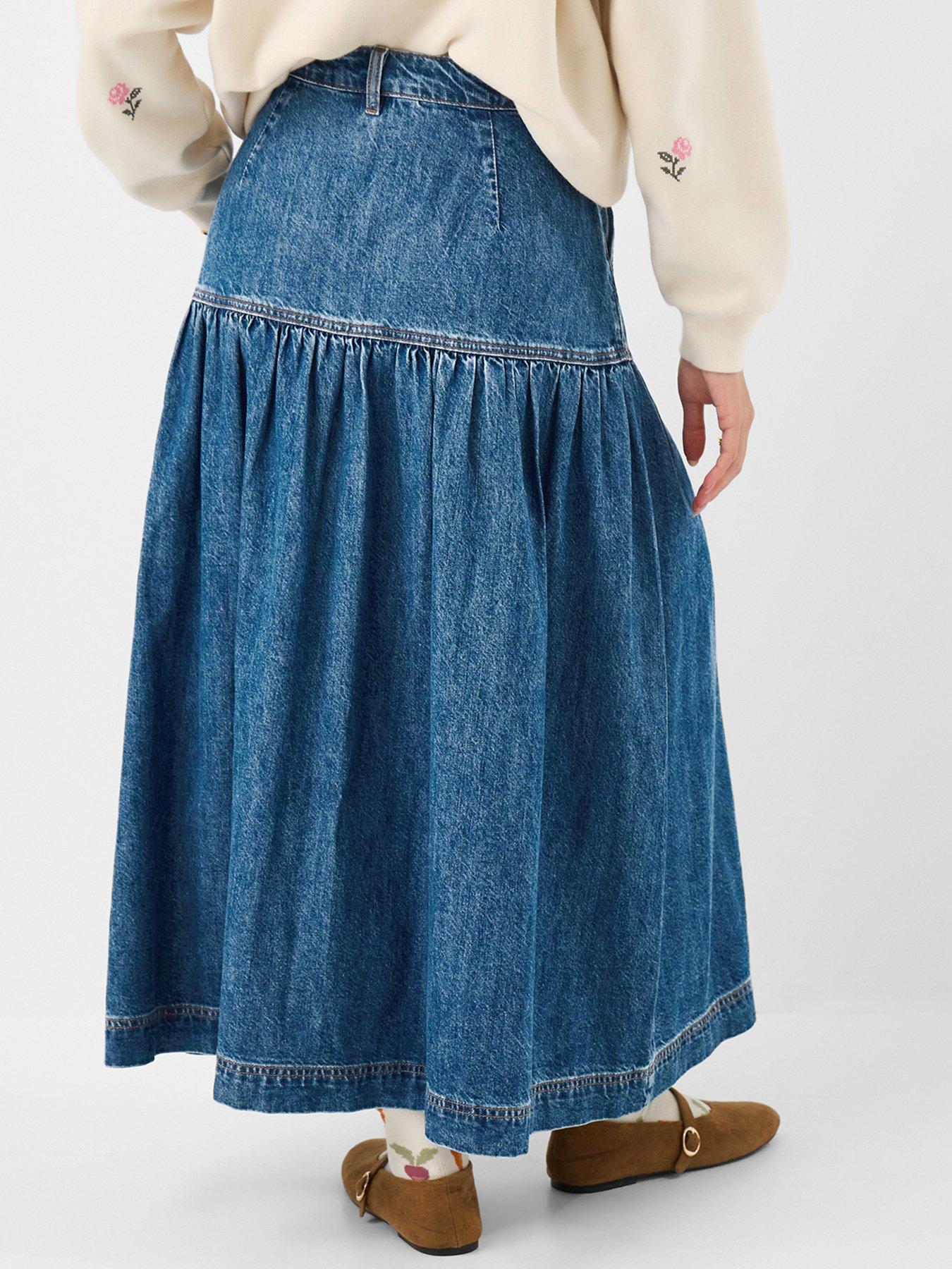 Image 2 of 4 of Accessorize Denim Midi Skirt