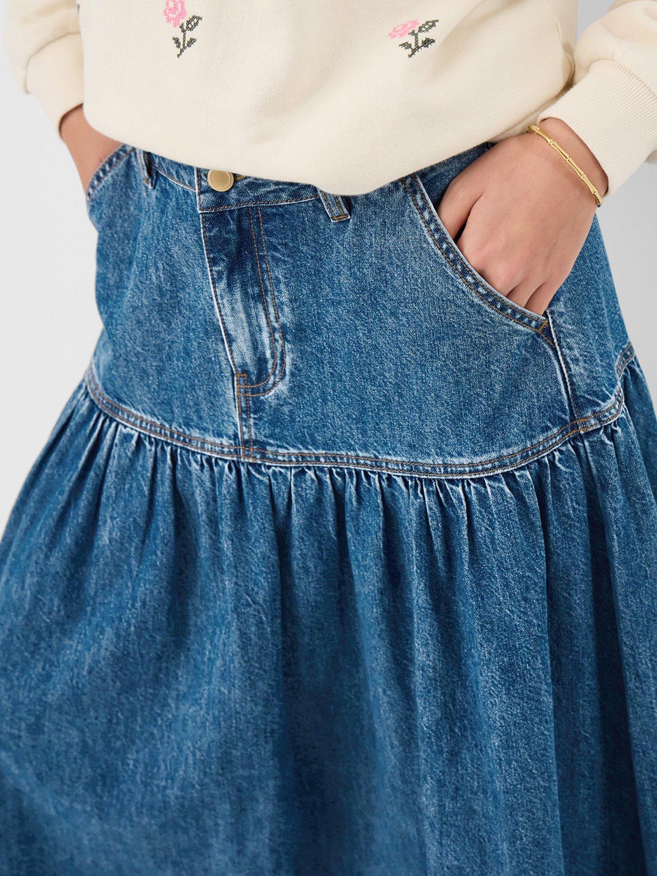 Image 4 of 4 of Accessorize Denim Midi Skirt