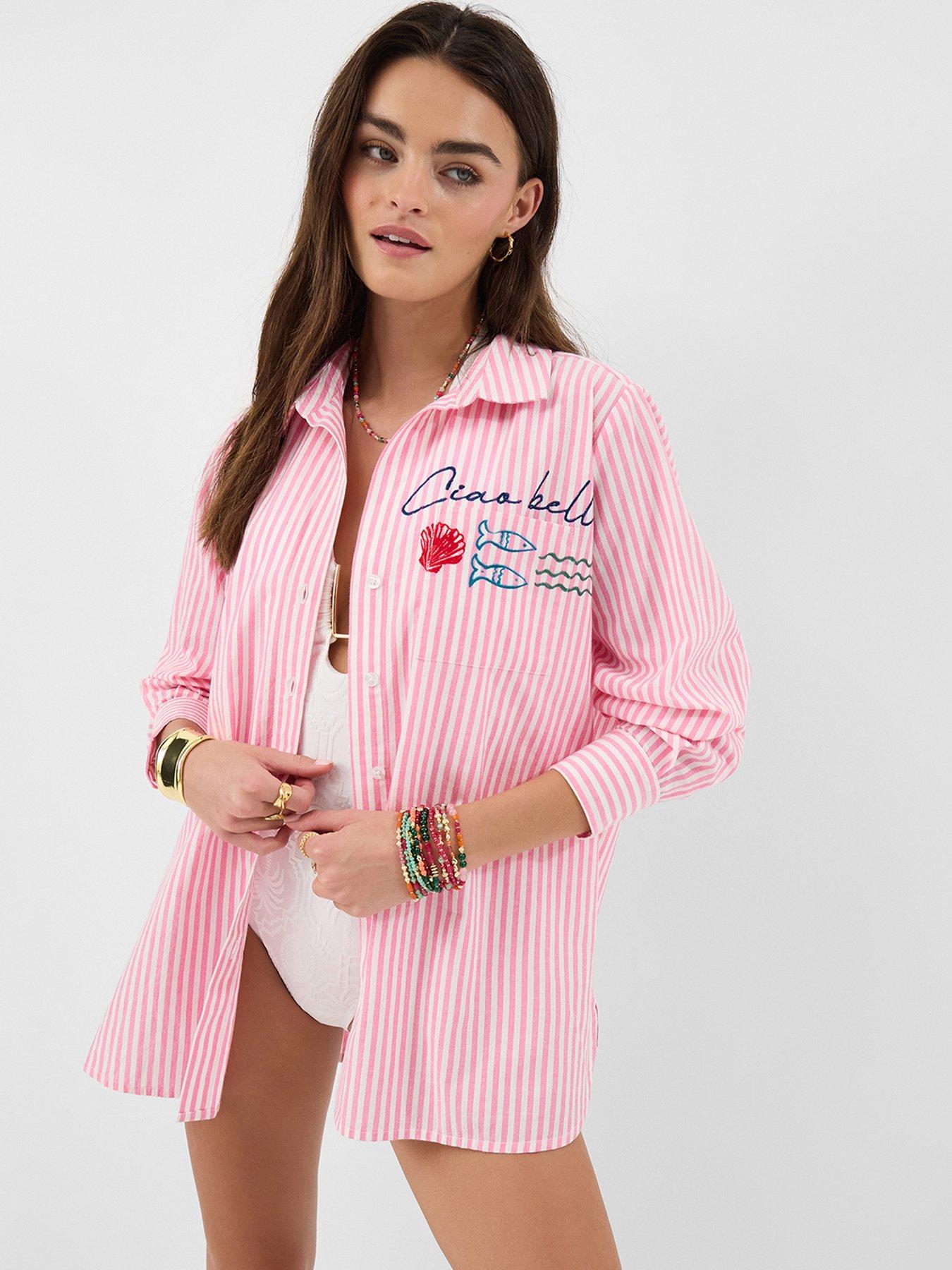 Accessorize Ciao Bella Embroidered Stripe Shirt