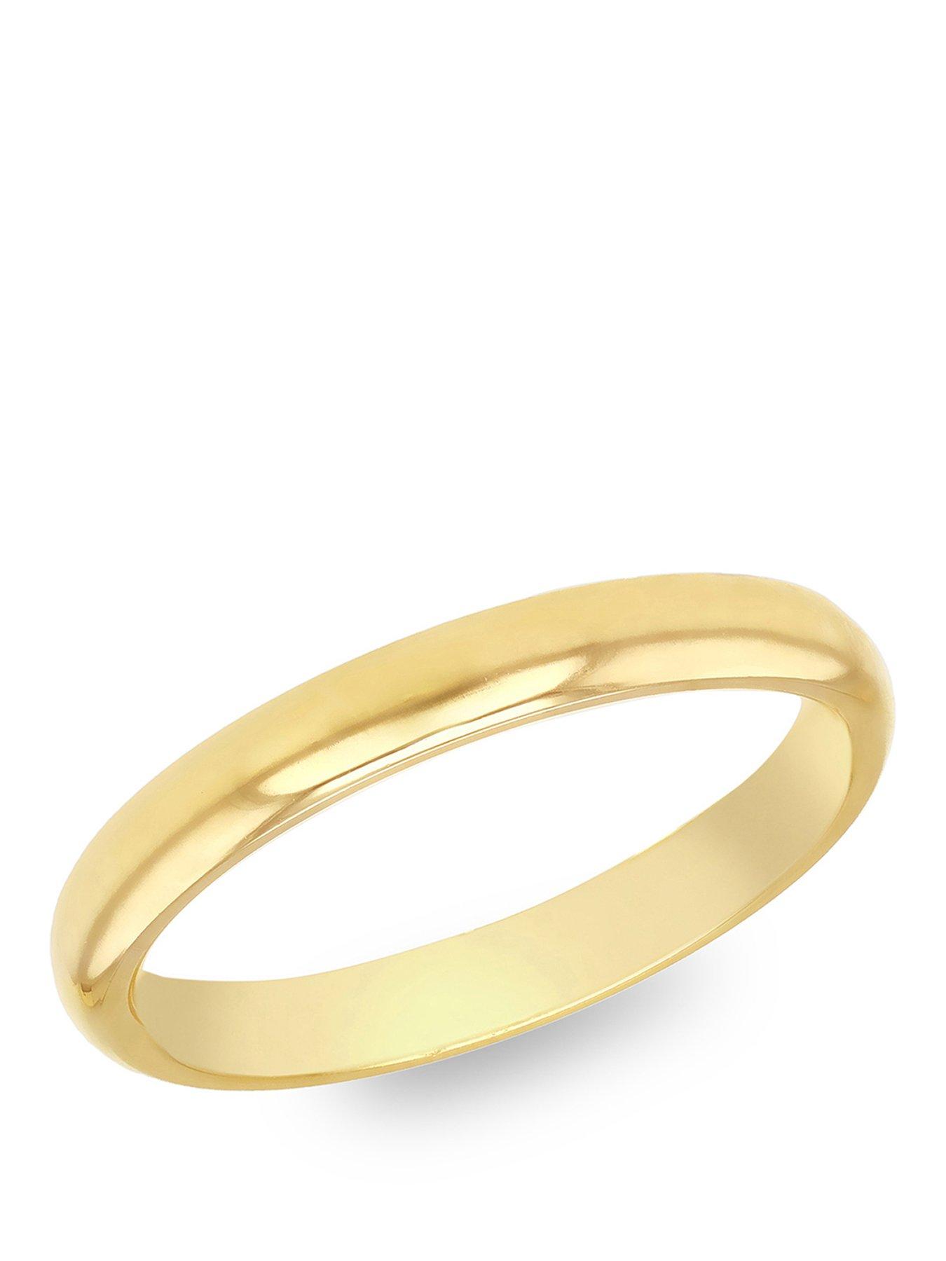Image 1 of 5 of The Love Collection 9ct Yellow Gold 3mm Comfort Fit Plain Wedding Band Ring