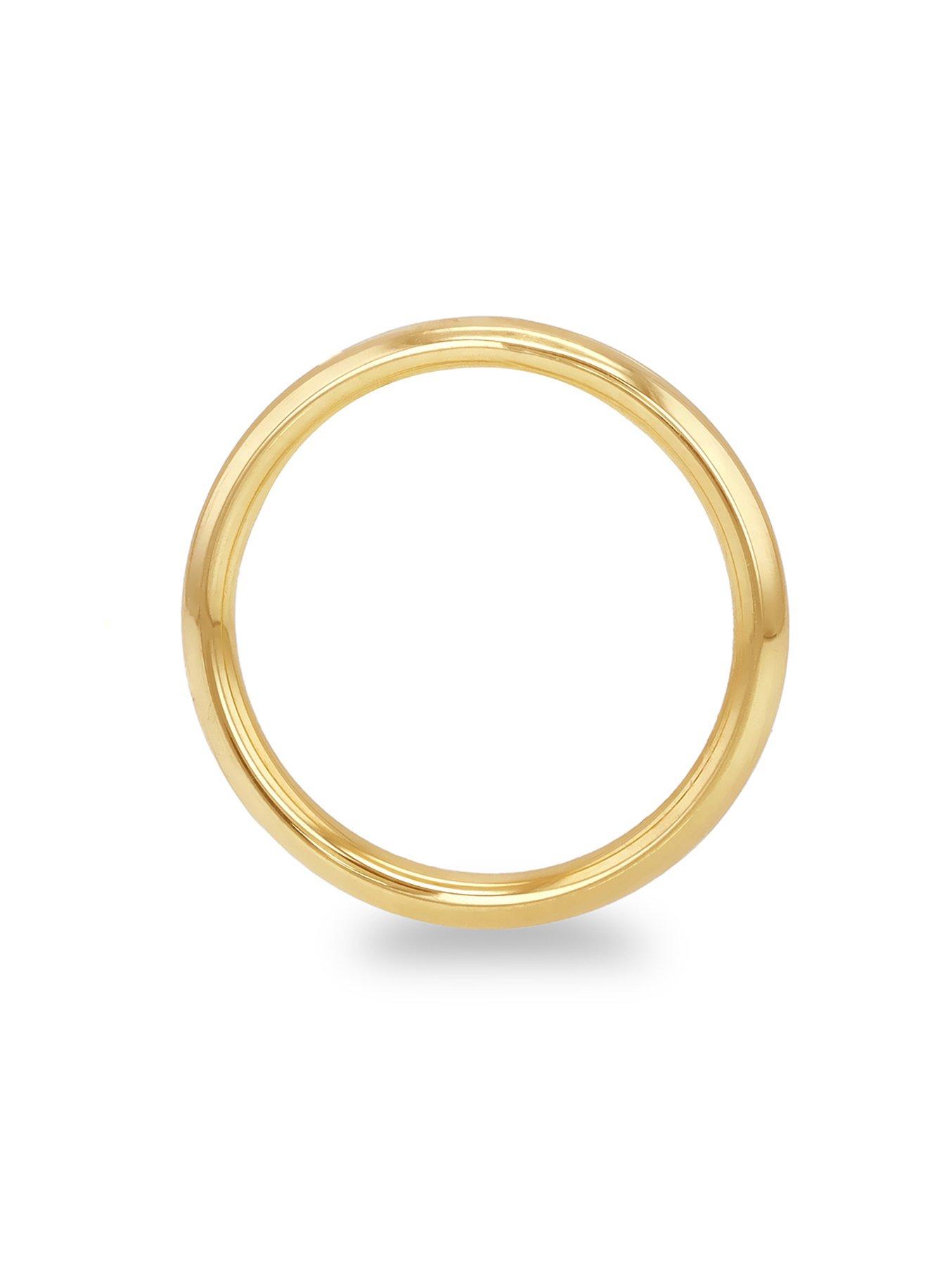 Image 3 of 5 of The Love Collection 9ct Yellow Gold 3mm Comfort Fit Plain Wedding Band Ring