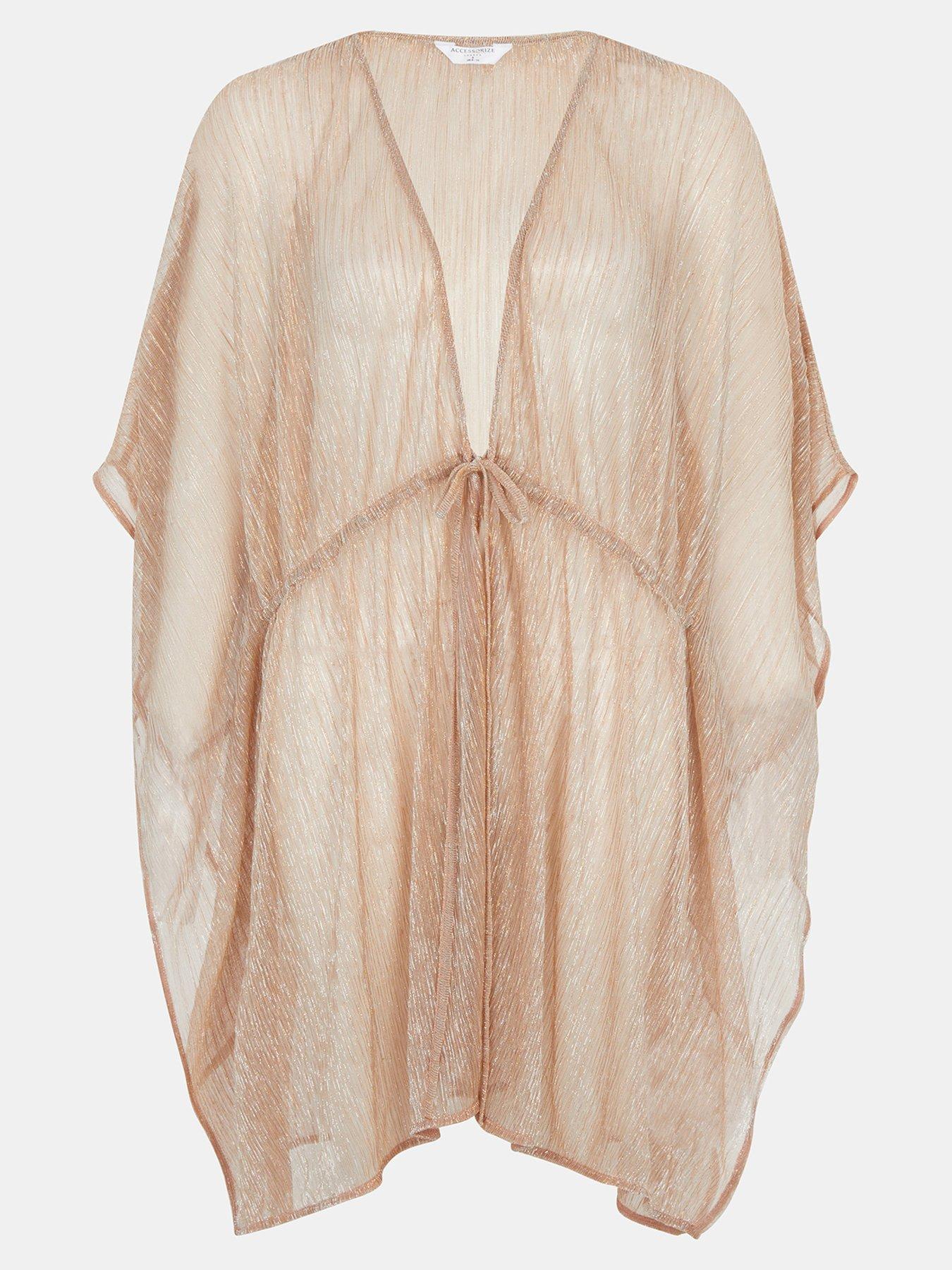 Image 5 of 5 of Accessorize Shimmer Mini Kaftan - Gold