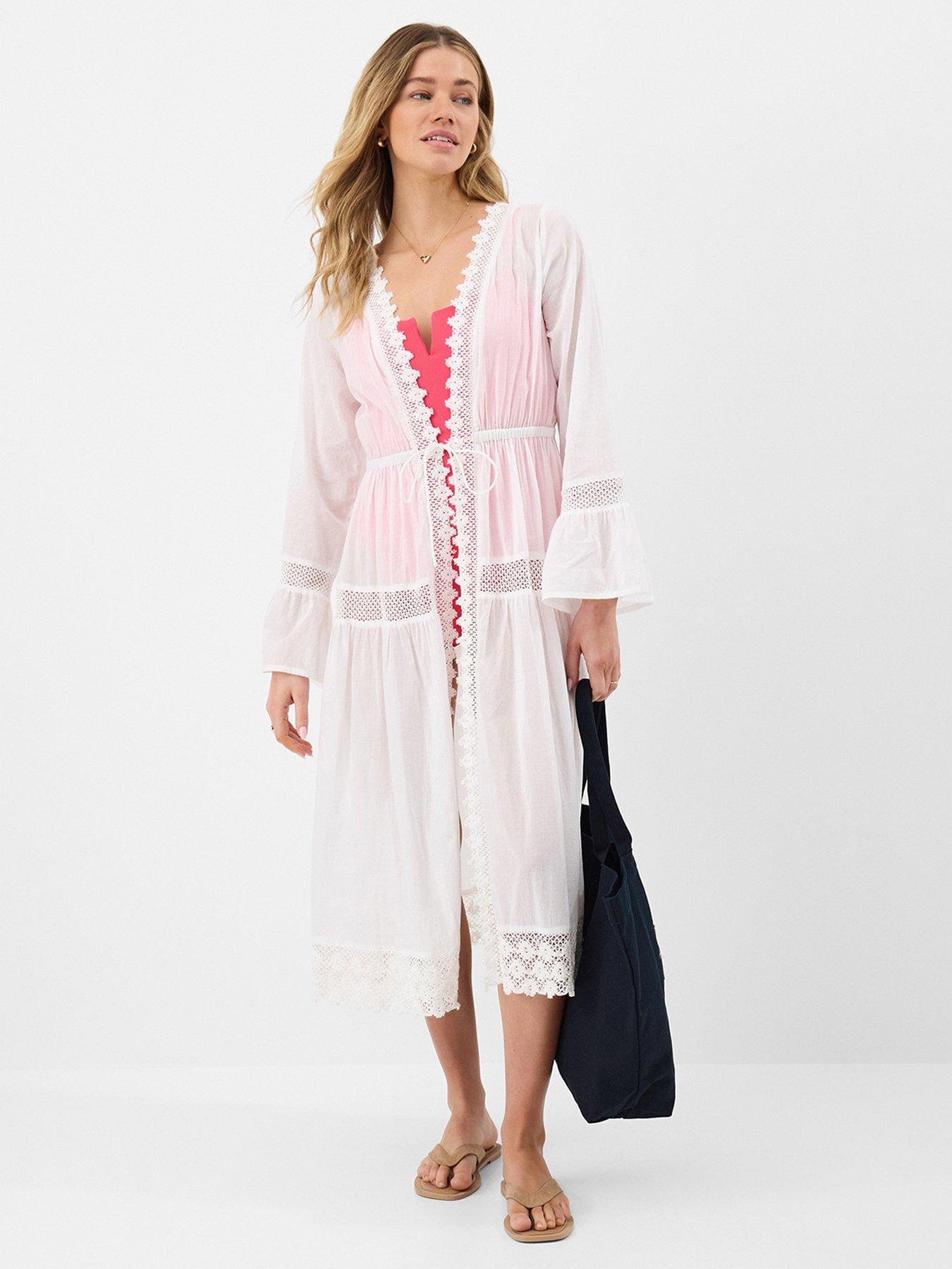 Image 3 of 5 of Accessorize Lace Midi Kaftan