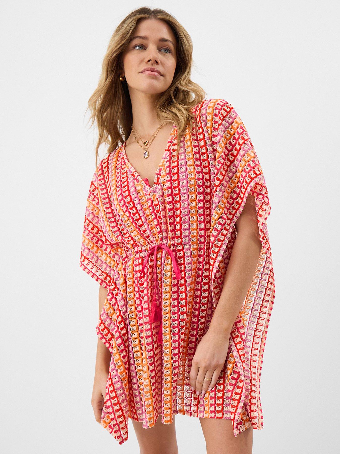 Image 1 of 4 of Accessorize Crochet Mini Kaftan