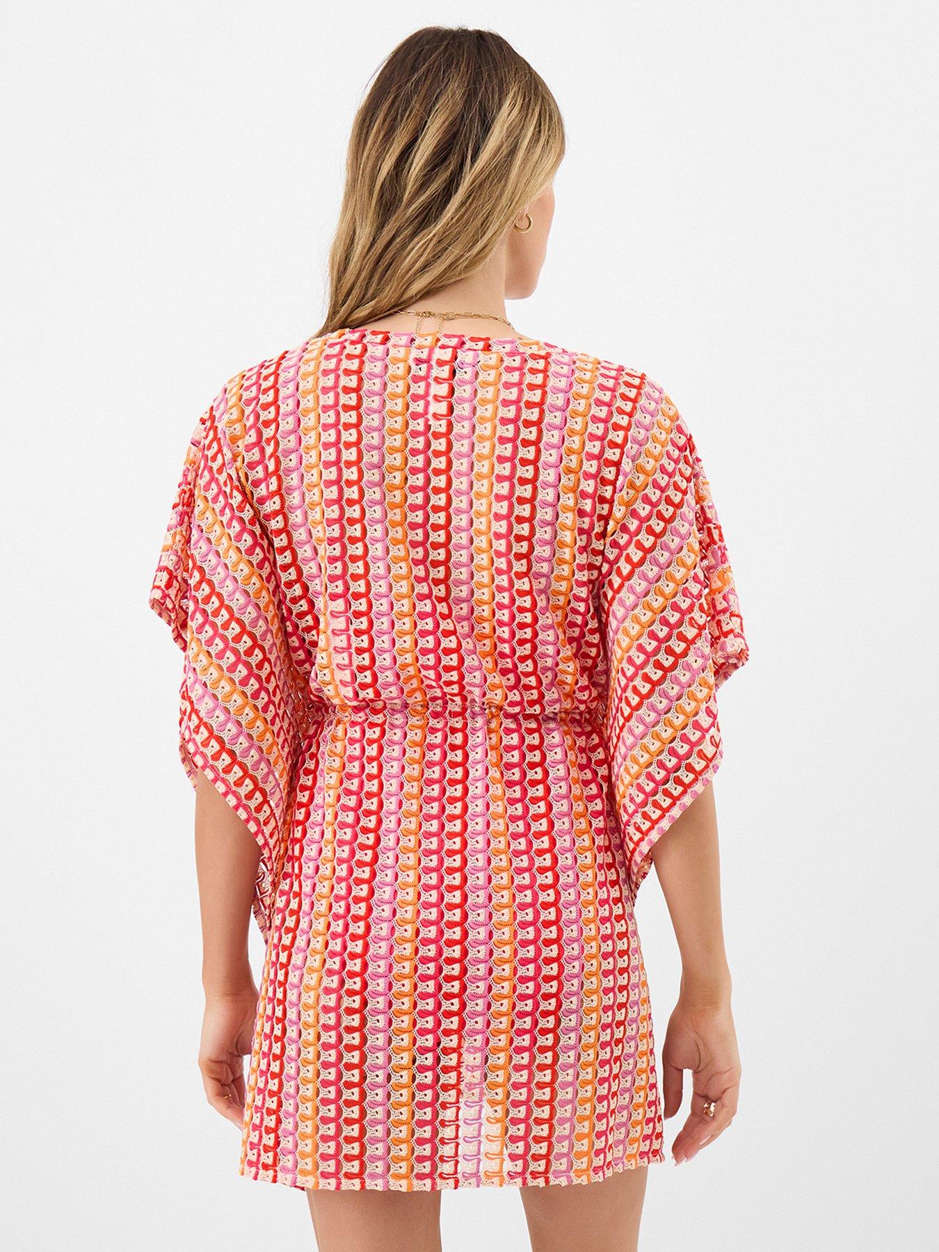 Image 2 of 4 of Accessorize Crochet Mini Kaftan