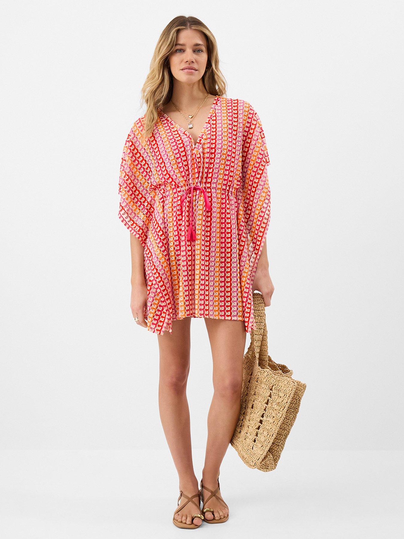 Image 3 of 4 of Accessorize Crochet Mini Kaftan