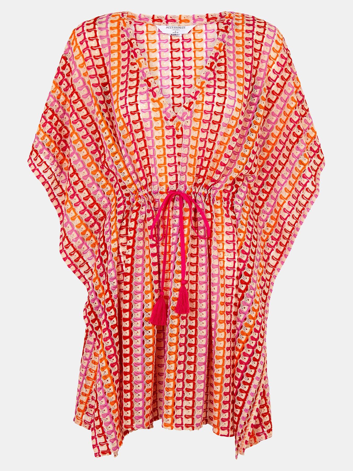 Image 4 of 4 of Accessorize Crochet Mini Kaftan