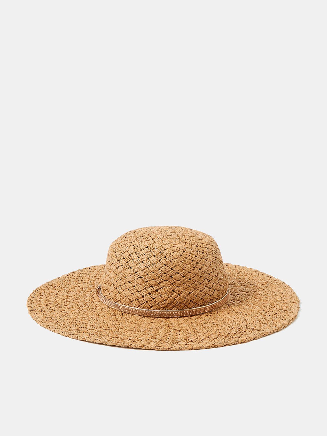 Image 1 of 4 of Accessorize Sparkle Floppy Straw Hat