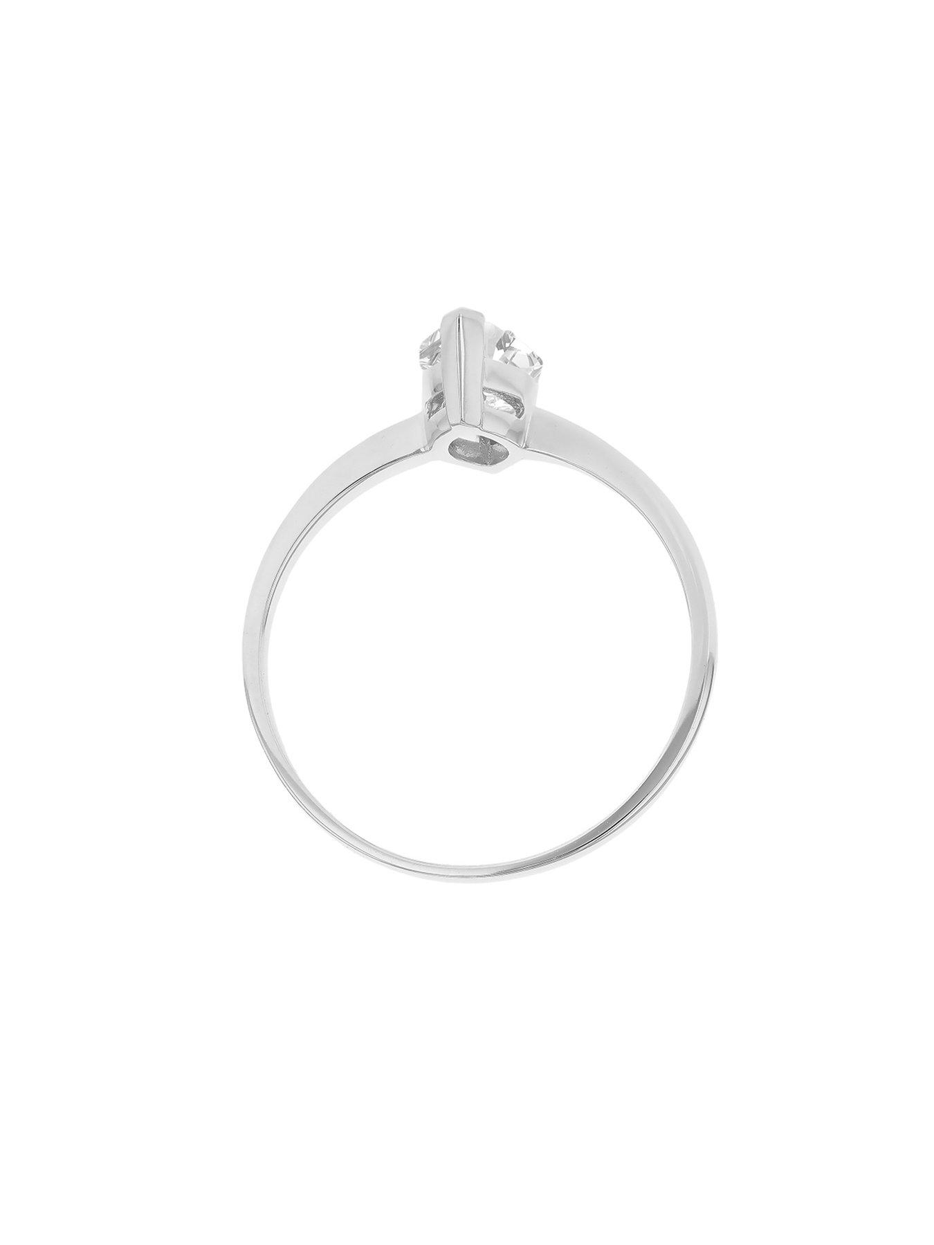 Image 3 of 5 of The Love Collection 9ct White Gold 5mm Marquise Cubic Zirconia Ring