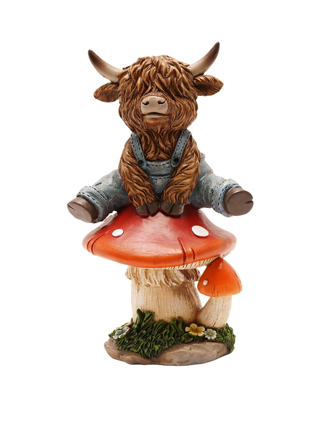 Image 1 of 3 of Country Living Country Living Highland Cow On A Mushroom