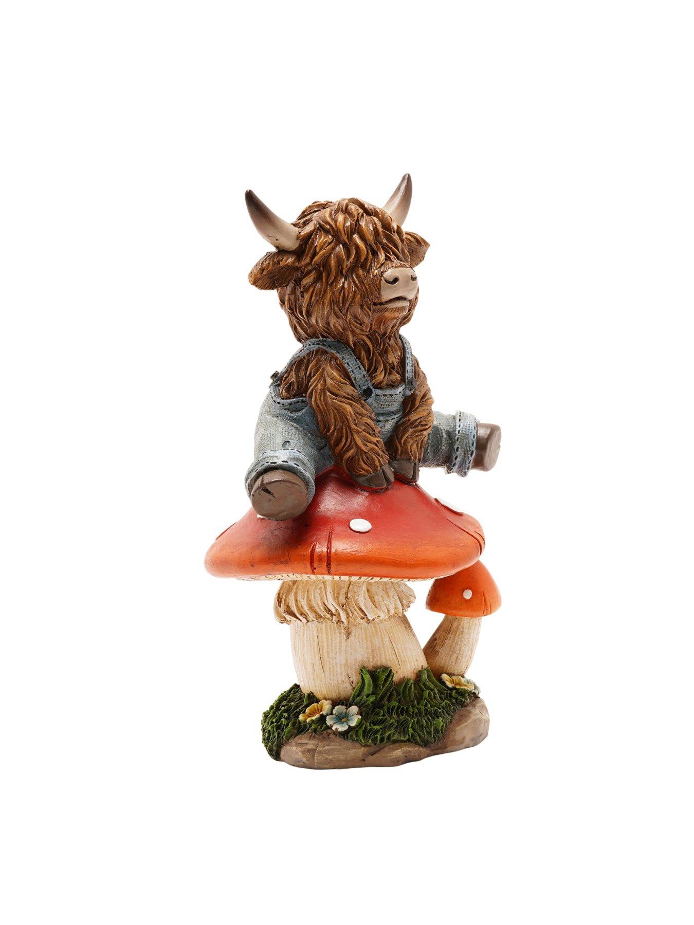 Image 2 of 3 of Country Living Country Living Highland Cow On A Mushroom