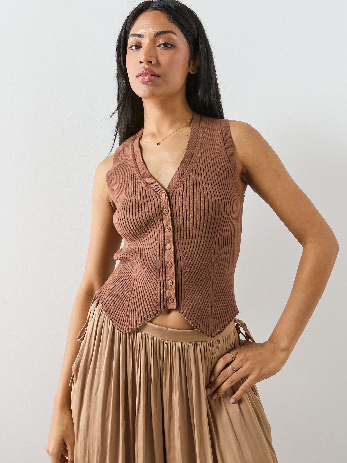 AllSaints Cruz Waistcoat - Brown
