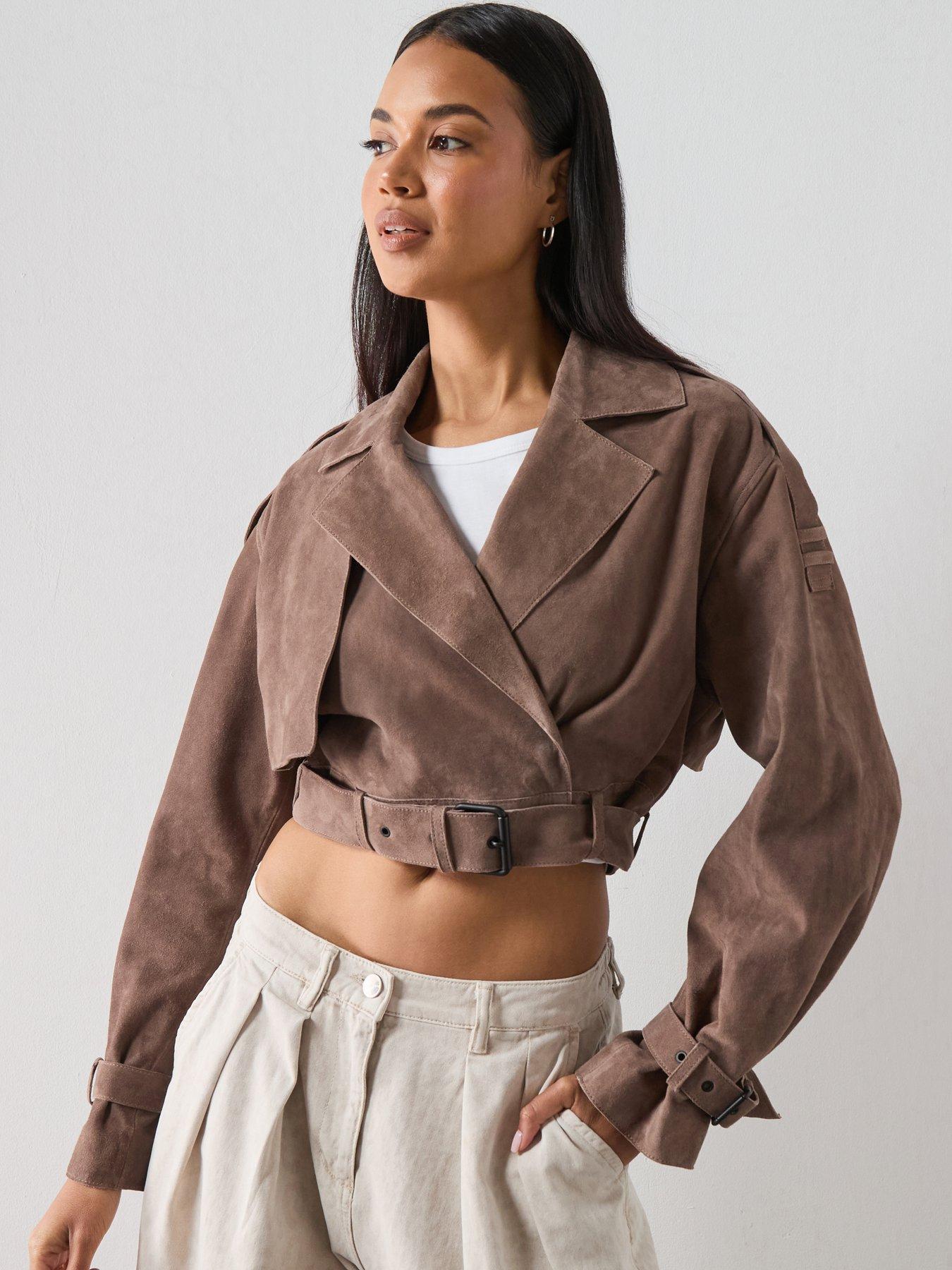 AllSaints Ophelia Suede Jacket - Brown