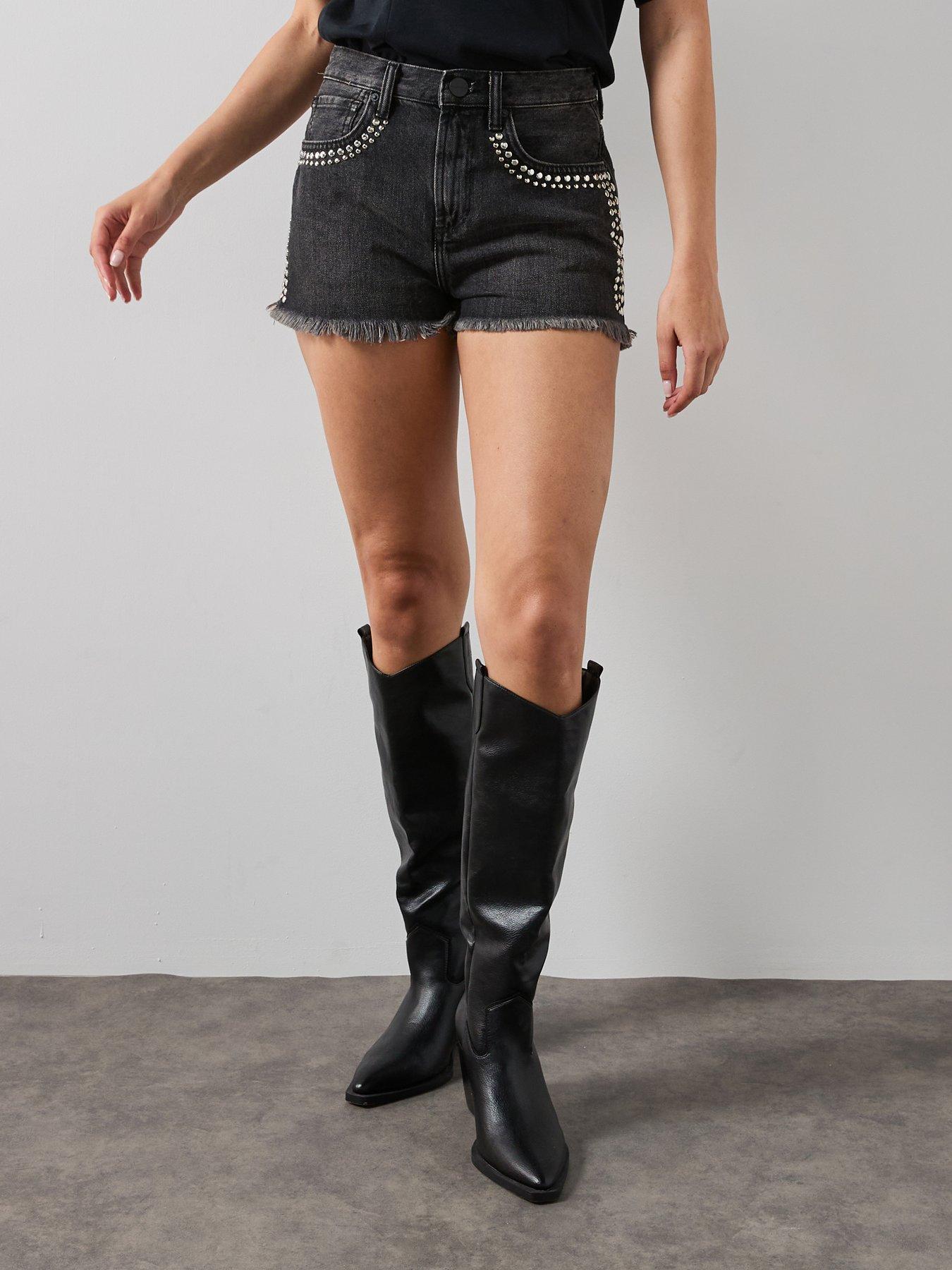 AllSaints Heidi Stud Short - Black