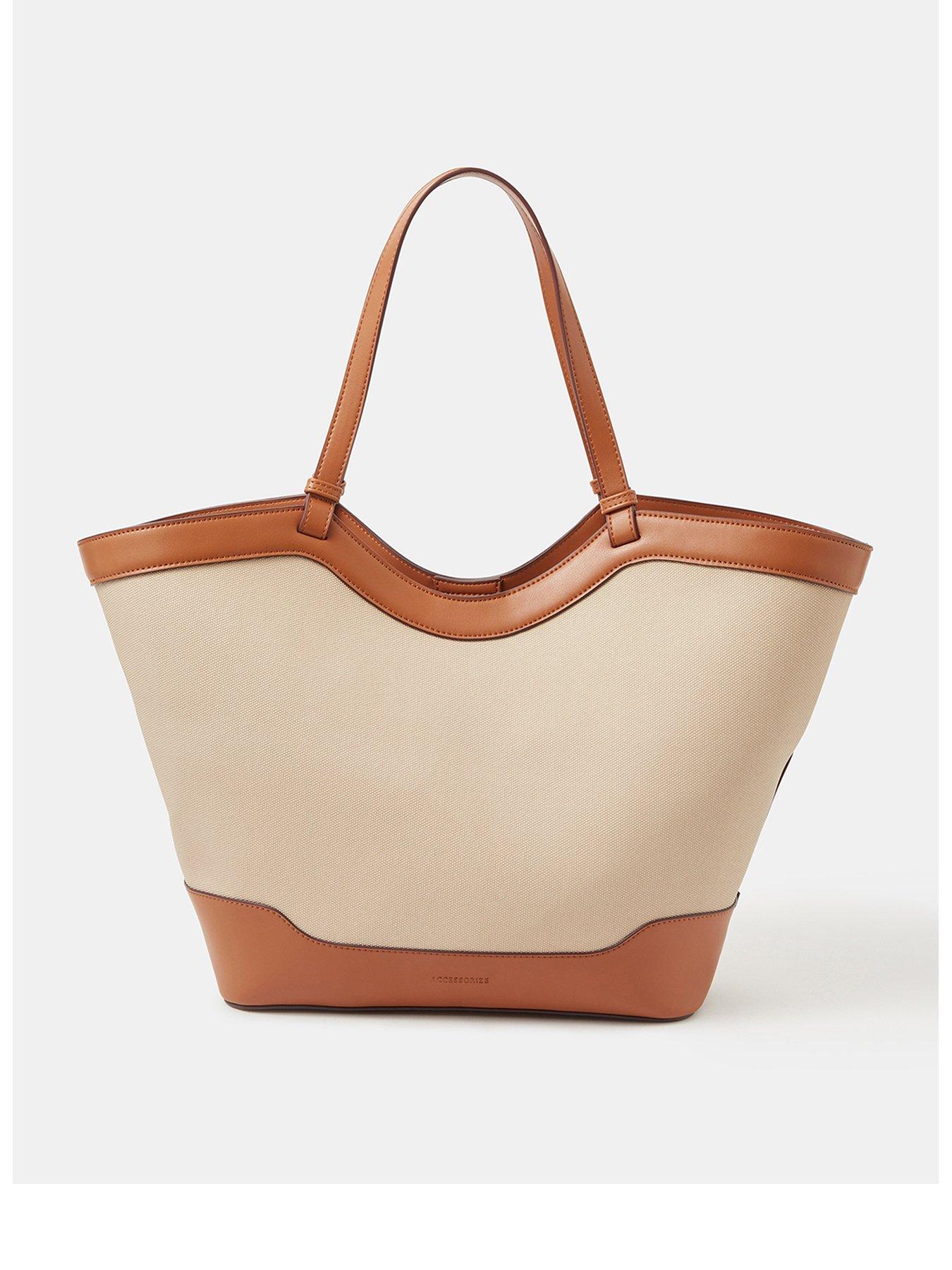 Image 1 of 5 of Accessorize Two Tone Canvas Tote Bag