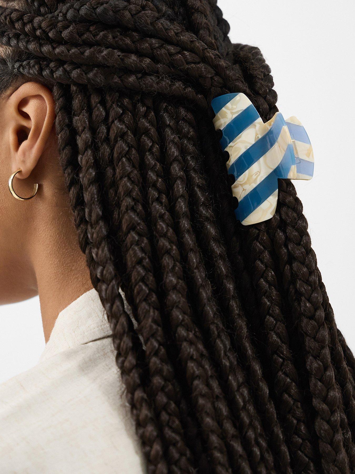 Image 2 of 3 of Accessorize Stripe Marble Claw Clip