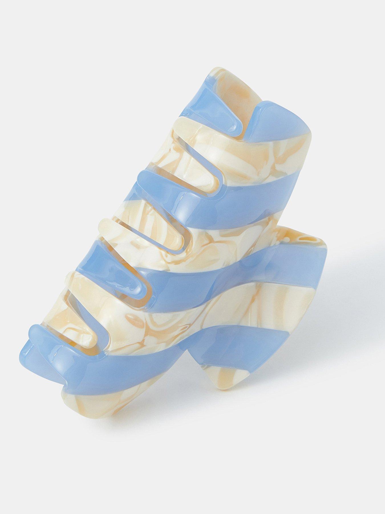 Image 3 of 3 of Accessorize Stripe Marble Claw Clip