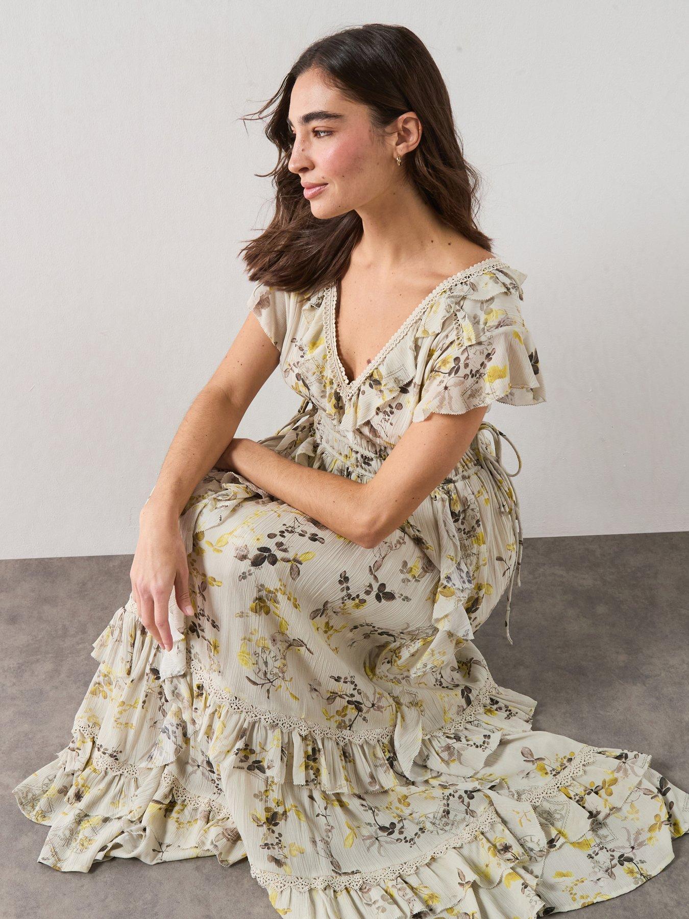Image 6 of 6 of AllSaints Canto Maxi Dress - Green