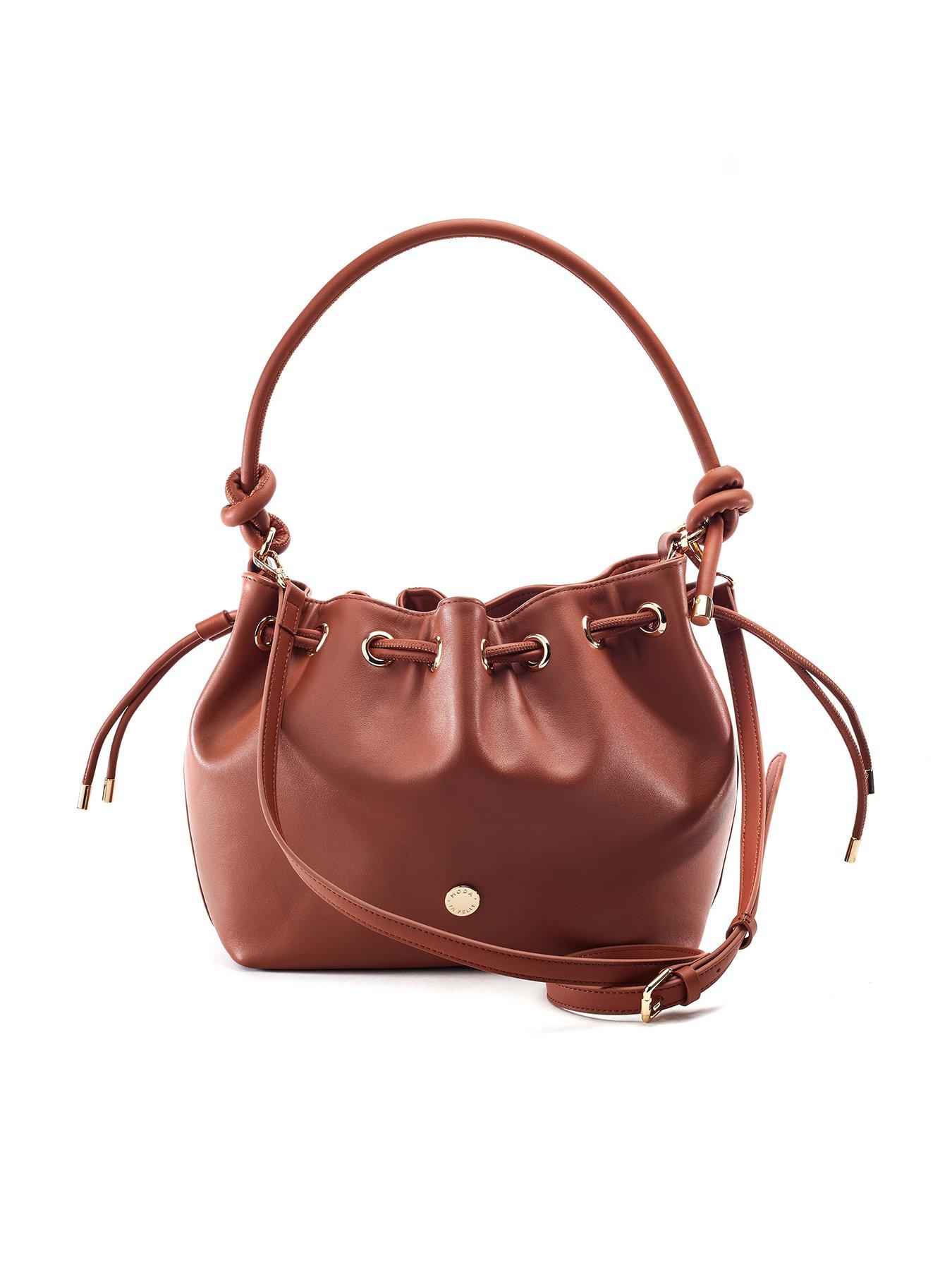 Image 1 of 3 of Moda In Pelle Ruched Eyelet Detail Knot Bag