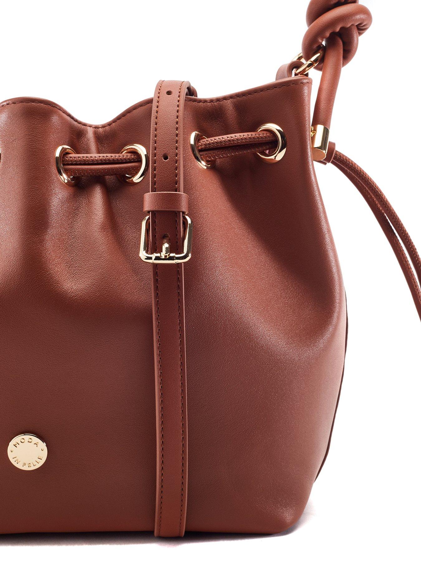 Image 2 of 3 of Moda In Pelle Ruched Eyelet Detail Knot Bag