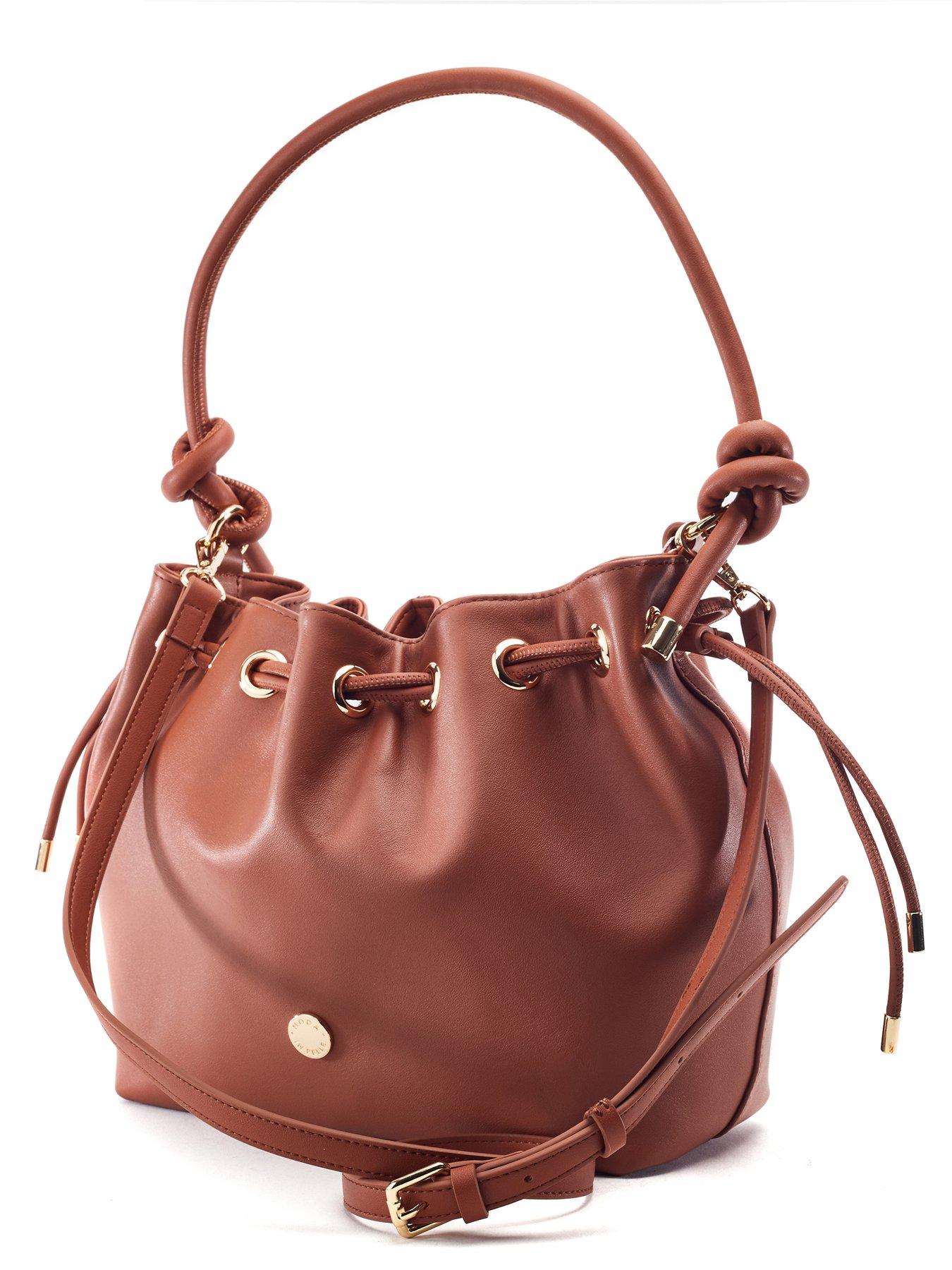 Image 3 of 3 of Moda In Pelle Ruched Eyelet Detail Knot Bag