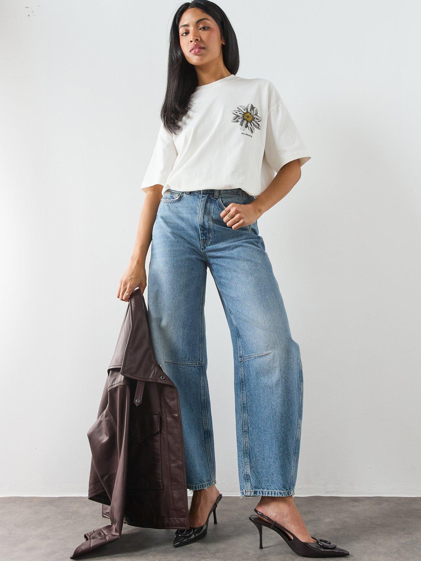 Image 3 of 5 of AllSaints Petal Etta Print Tee - White