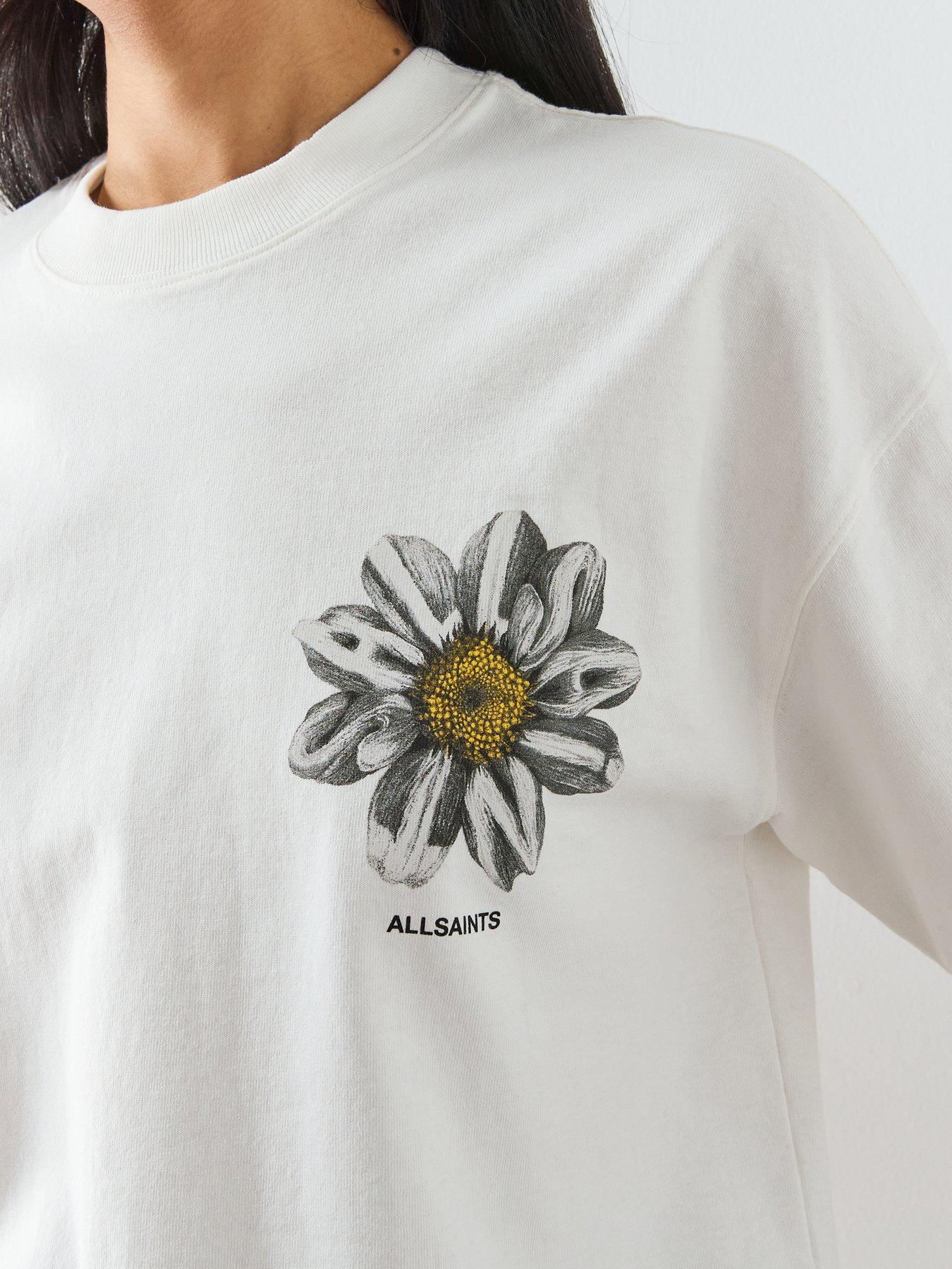 Image 4 of 5 of AllSaints Petal Etta Print Tee - White