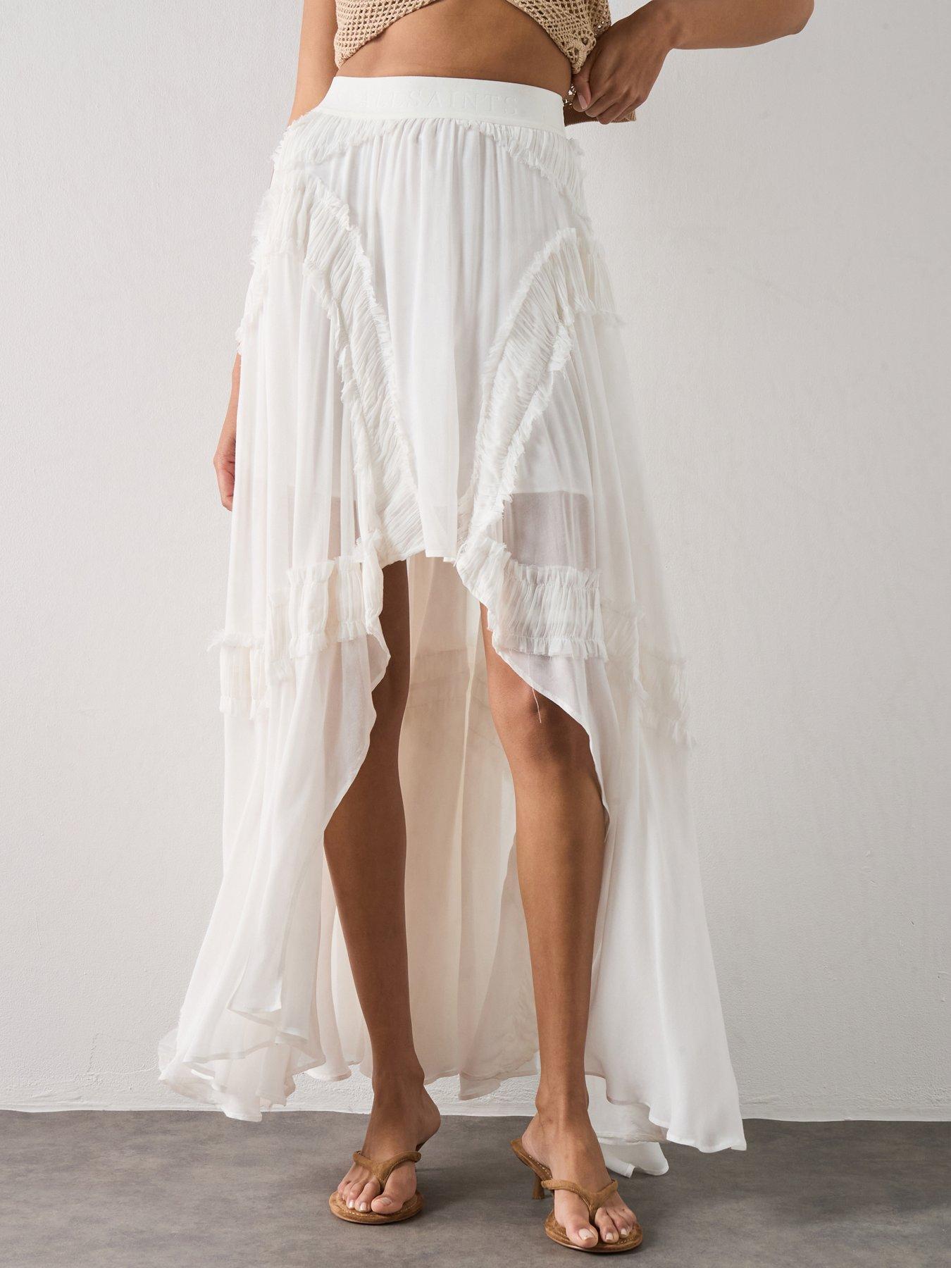 Image 1 of 6 of AllSaints Dorina Skirt - White
