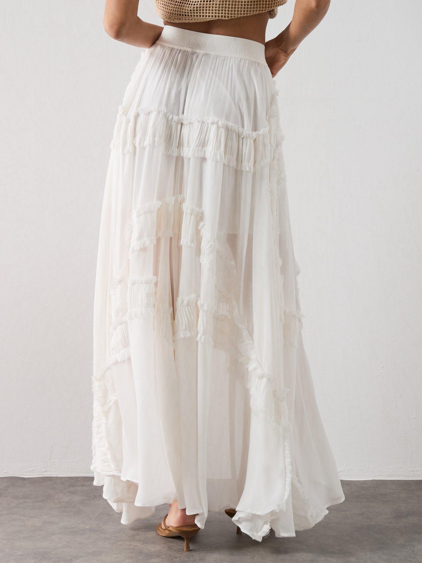 Image 2 of 6 of AllSaints Dorina Skirt - White
