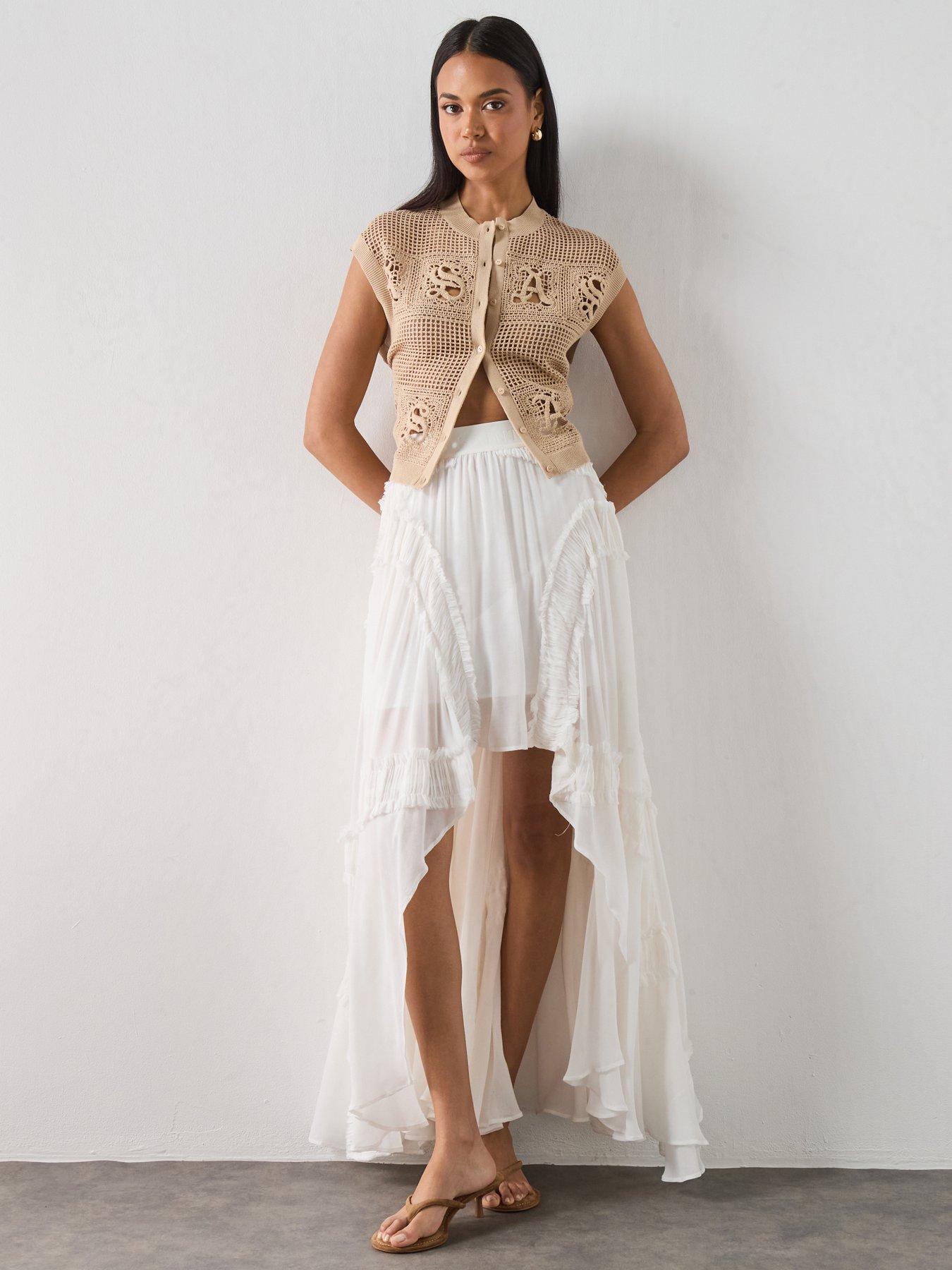 Image 3 of 6 of AllSaints Dorina Skirt - White