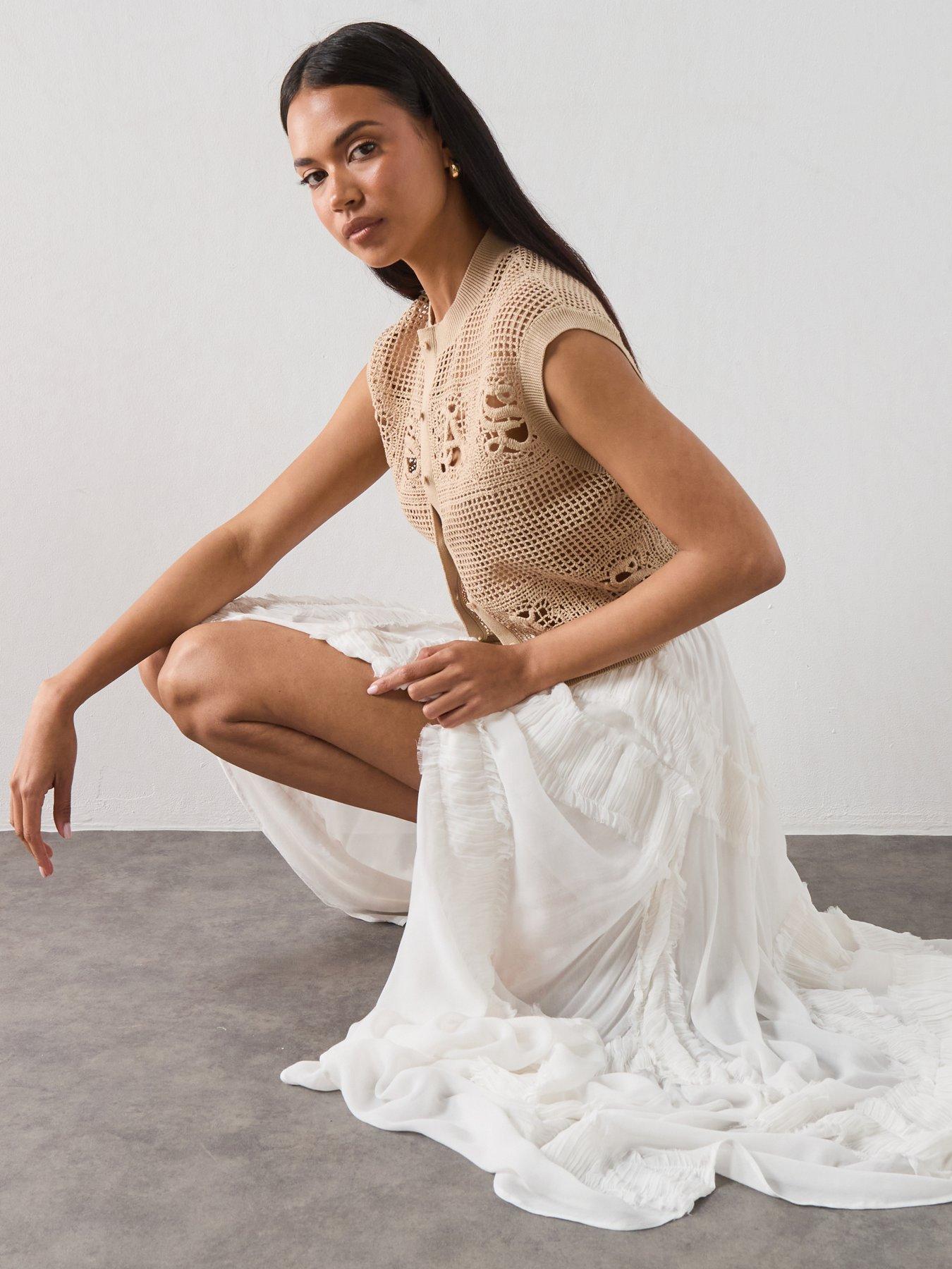 Image 5 of 6 of AllSaints Dorina Skirt - White