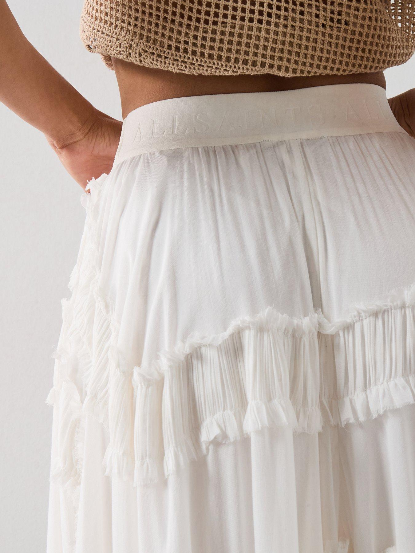 Image 6 of 6 of AllSaints Dorina Skirt - White