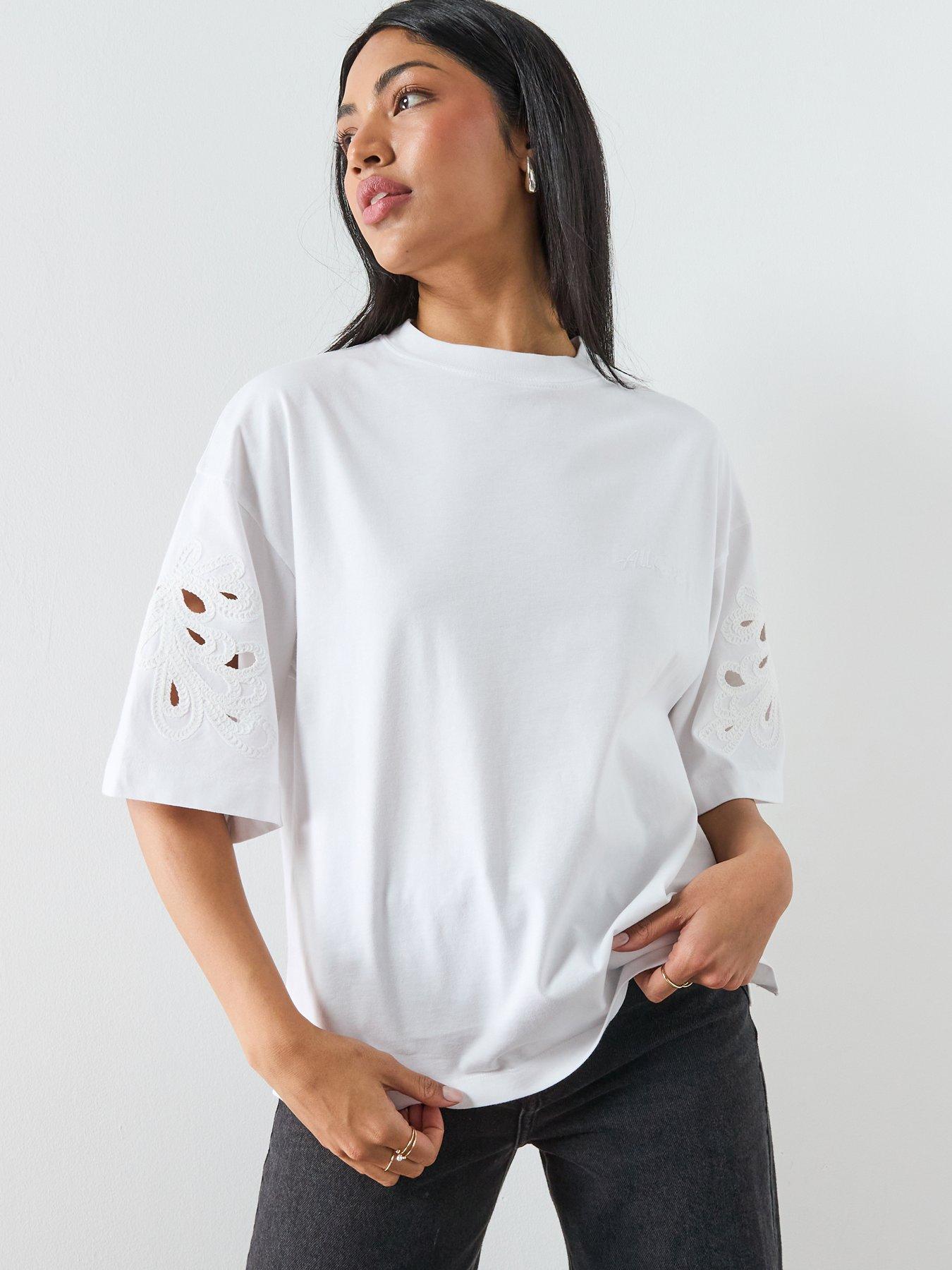 Image 1 of 5 of AllSaints Lola Amelie Tee - White