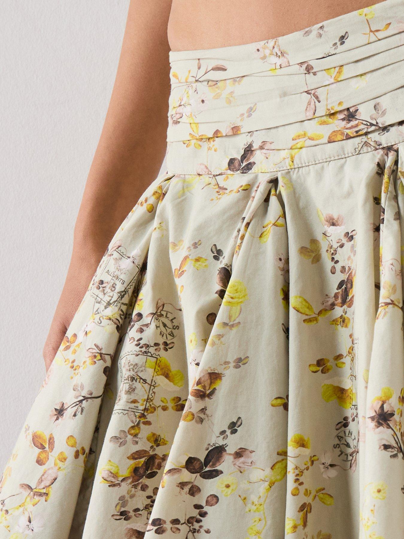 Image 6 of 6 of AllSaints Tulip Skirt - Green
