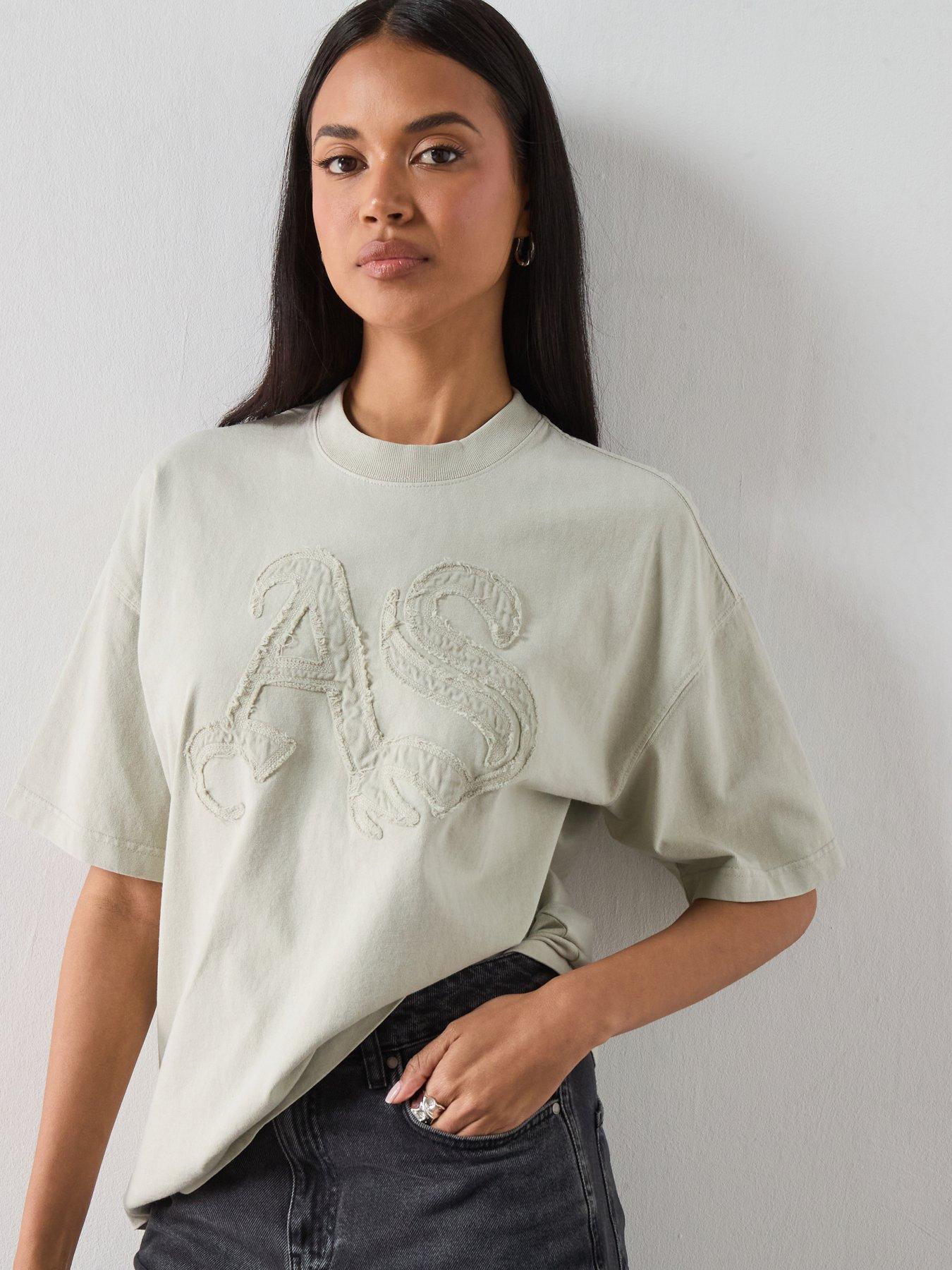 AllSaints Snarl Etta Logo T-Shirt - Mallow White