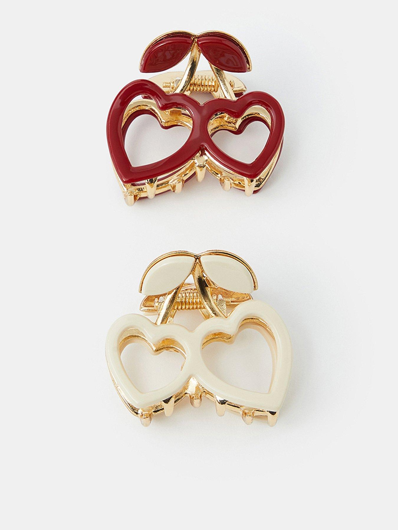 Accessorize 2-pack Mini Cherry Heart Claw Clips