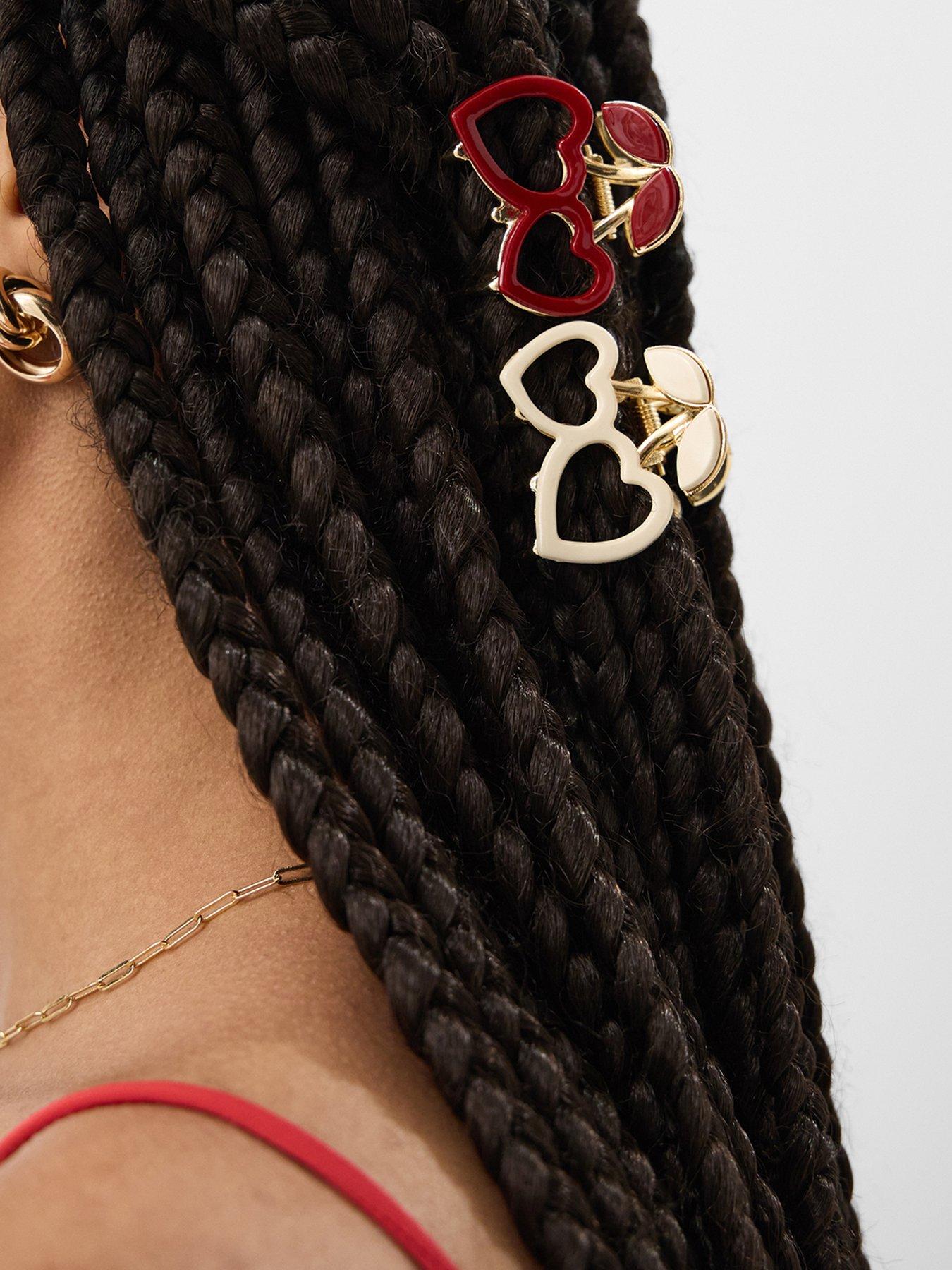 Image 2 of 3 of Accessorize 2-pack Mini Cherry Heart Claw Clips