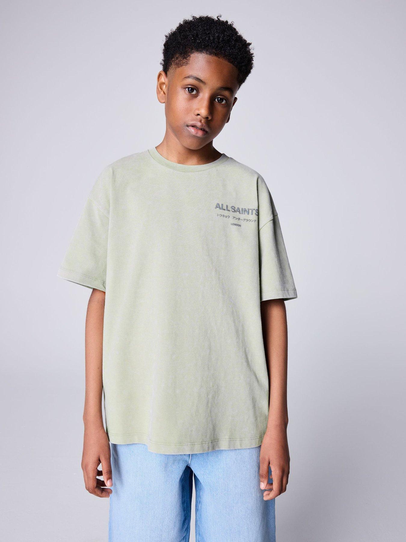 smALLSAINTS Boys Underground Logo Back Print T-Shirt - Stone