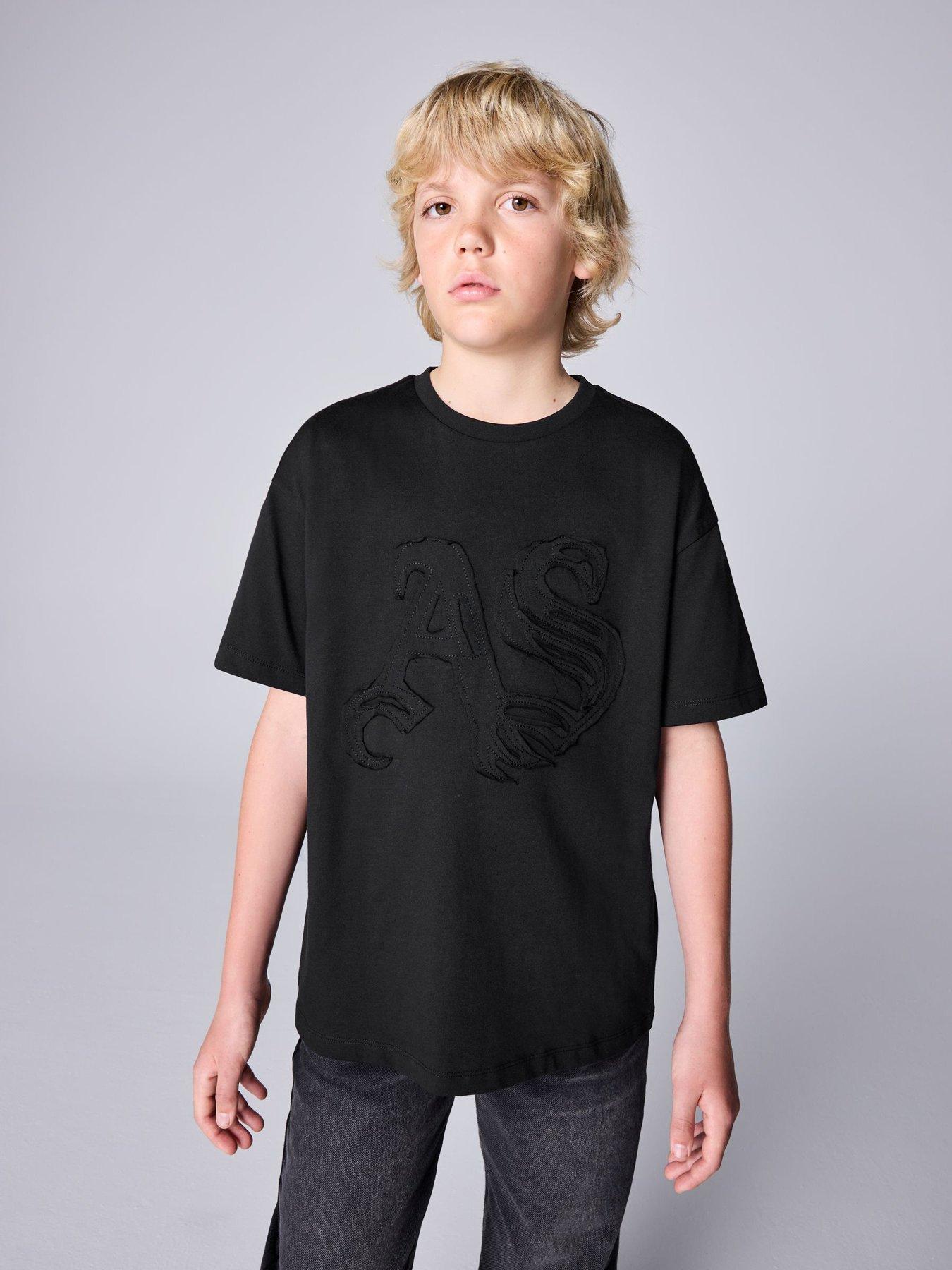smALLSAINTS Boys Logo Stitch T-Shirt - Black