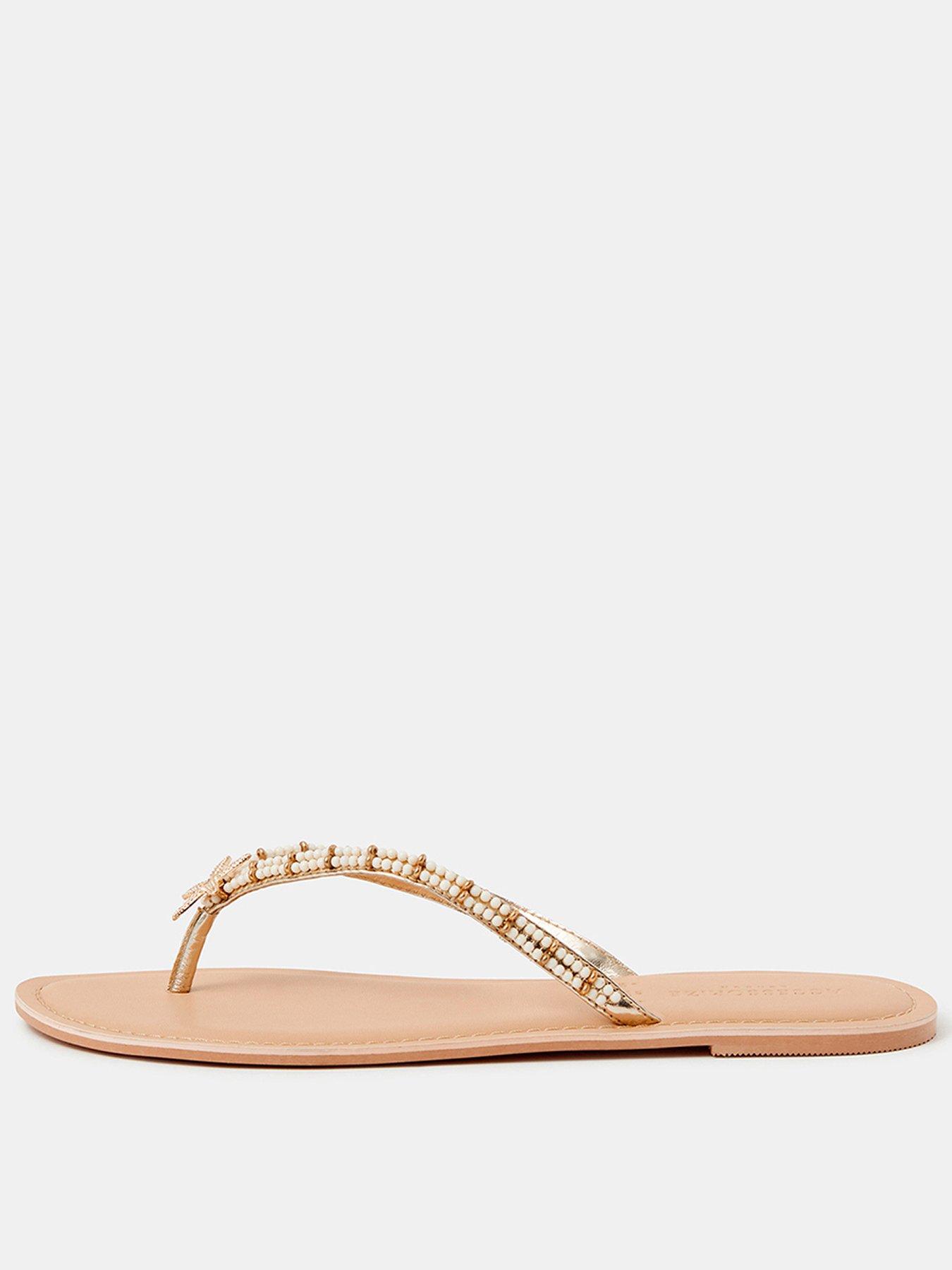 Image 1 of 4 of Accessorize Starfish Beaded Flip Flops