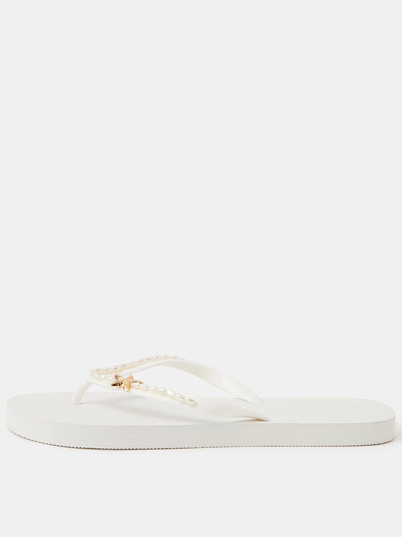 Accessorize Starfish Beaded Flip Flops