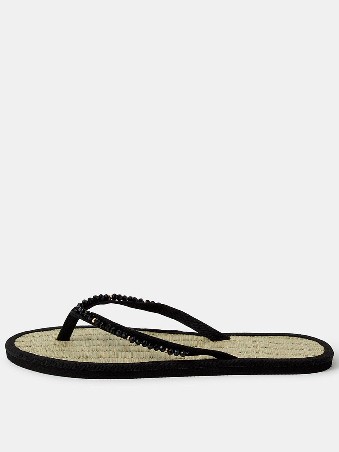 Accessorize Beaded Seagrass Flip Flops