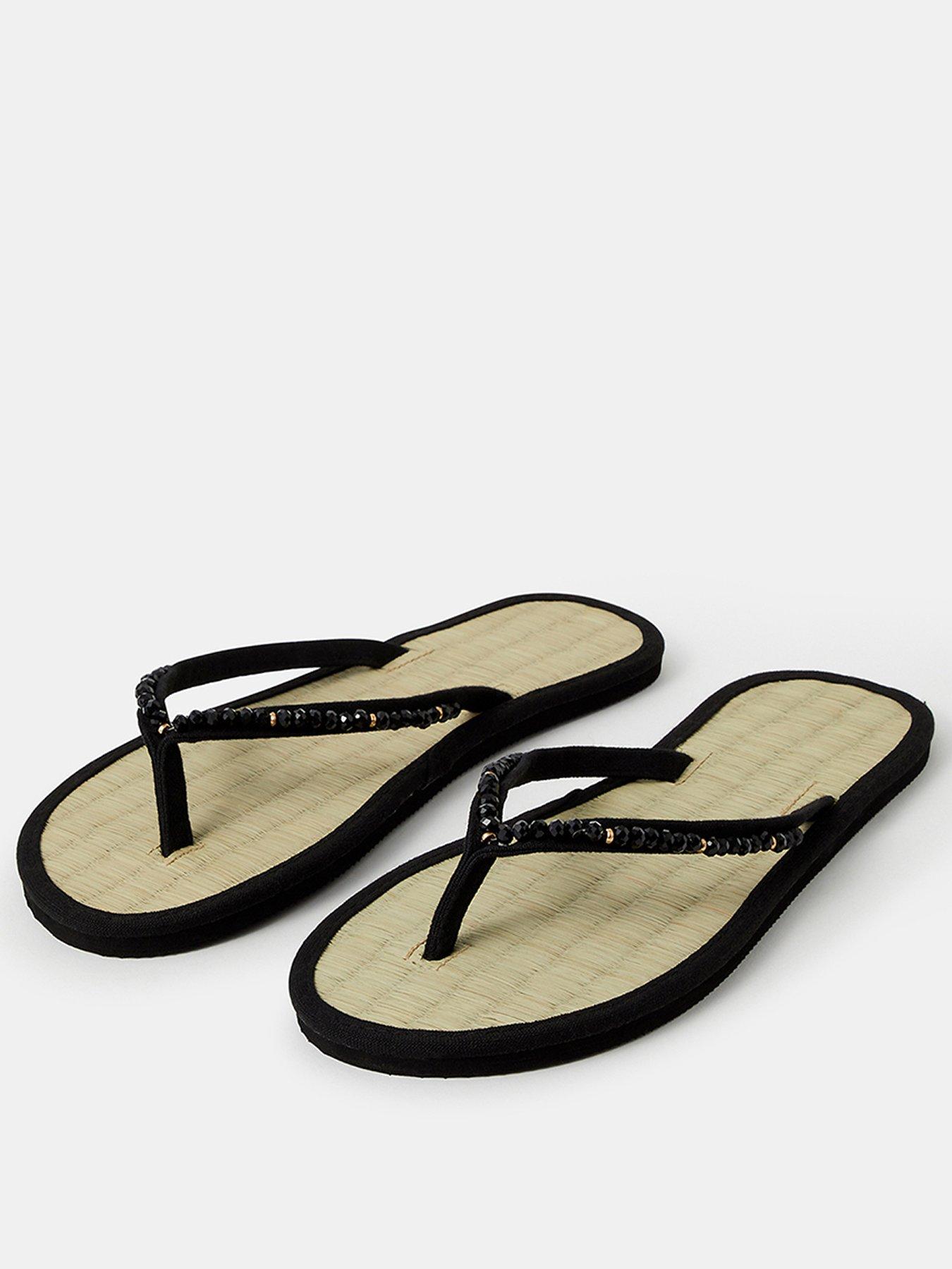 Image 2 of 4 of Accessorize Beaded Seagrass Flip Flops