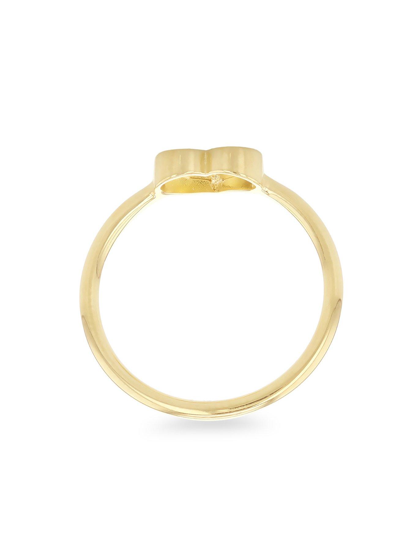Image 3 of 5 of The Love Collection 9ct Yellow Gold 9mm x 7.9mm Shimmer Heart Ring