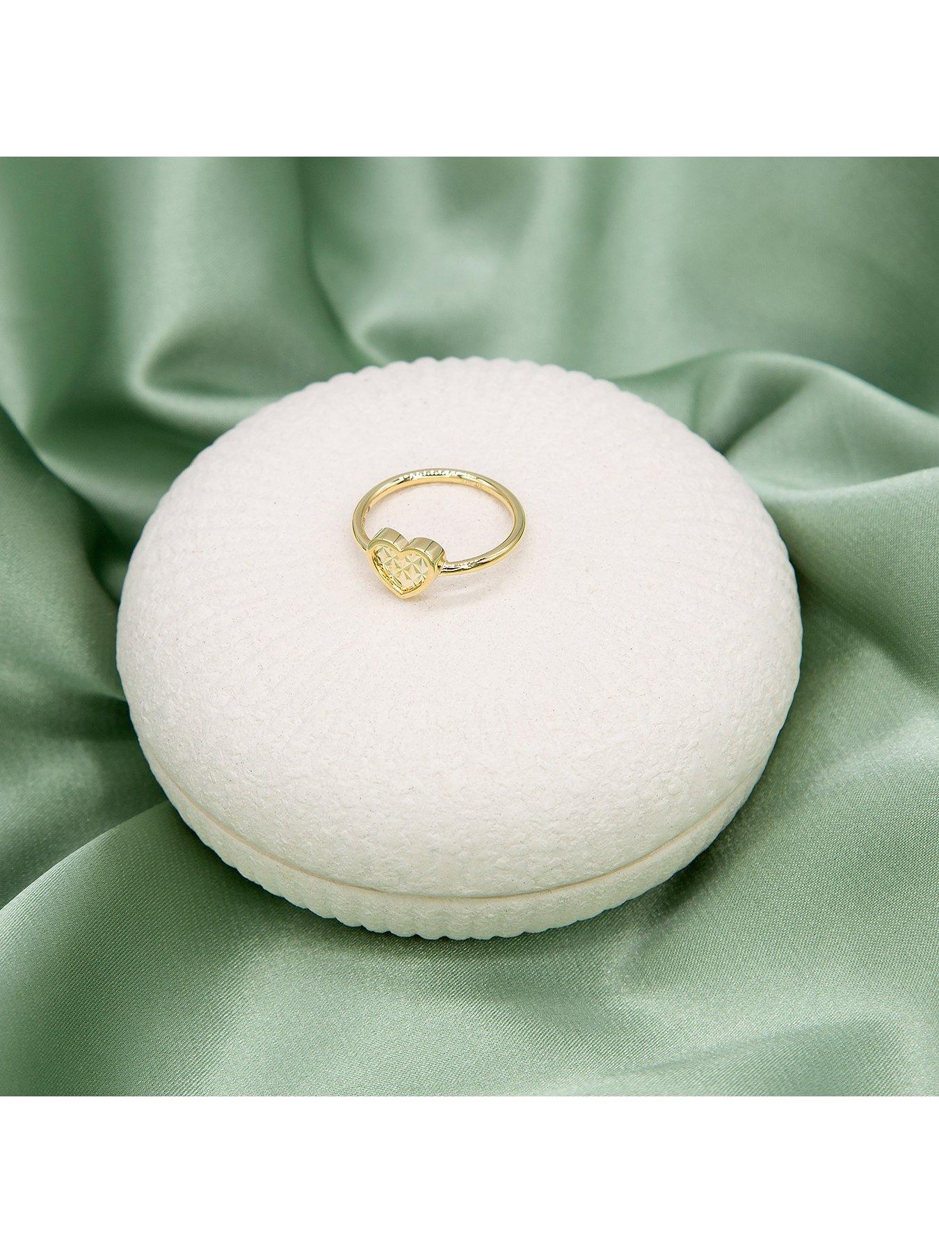 Image 5 of 5 of The Love Collection 9ct Yellow Gold 9mm x 7.9mm Shimmer Heart Ring
